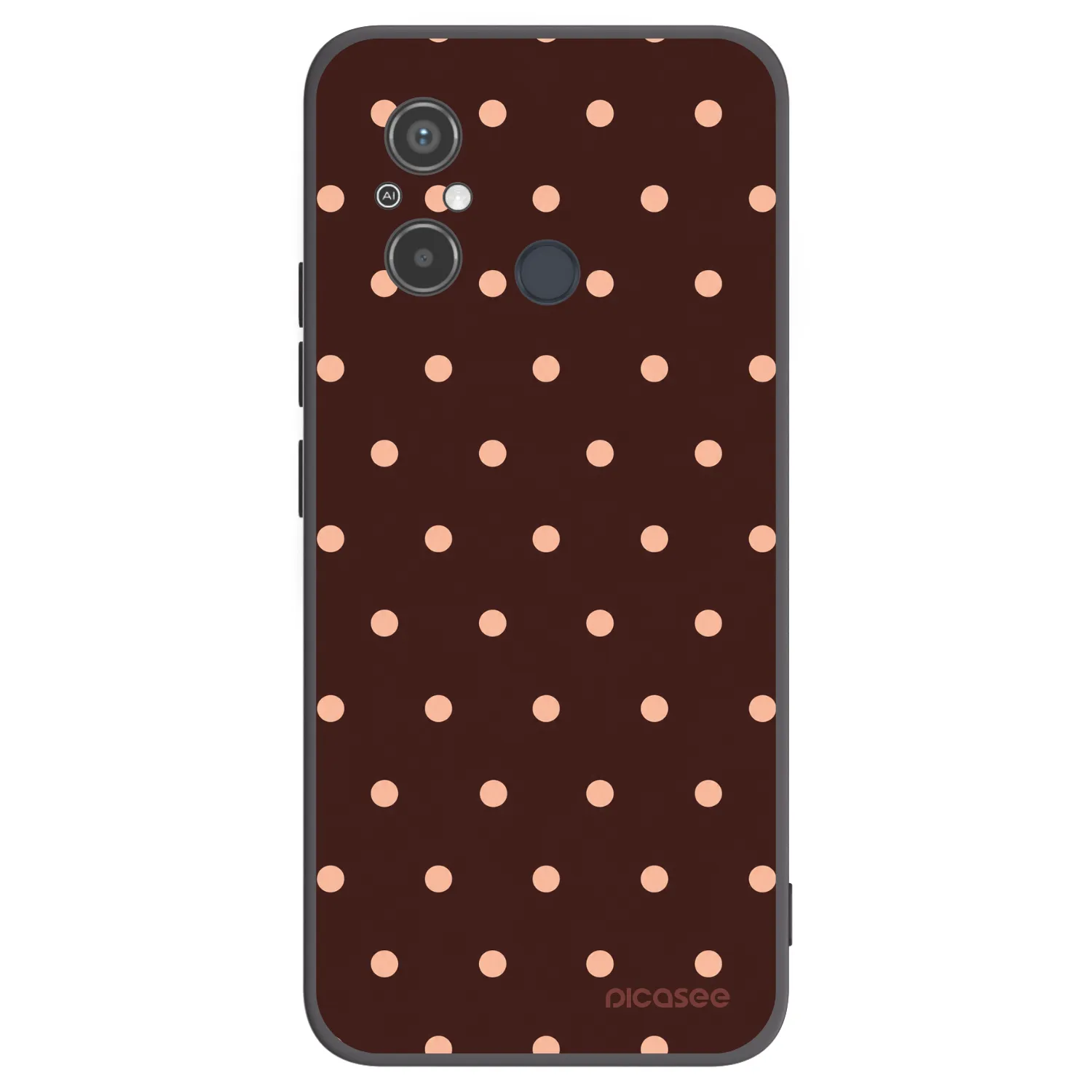 Picasee crna silikonska maskica za Xiaomi Redmi 12C - Peach Dots & Chocolate