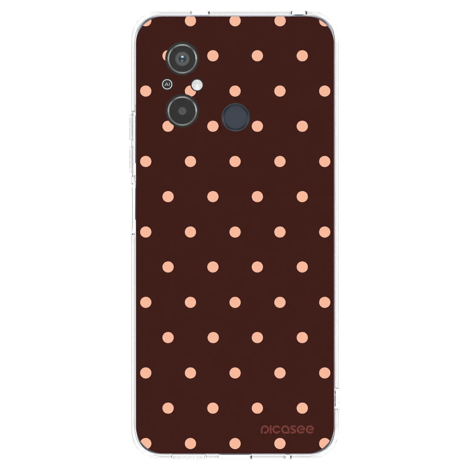 Picasee silikonska prozirna maskica za Xiaomi Redmi 12C - Peach Dots & Chocolate