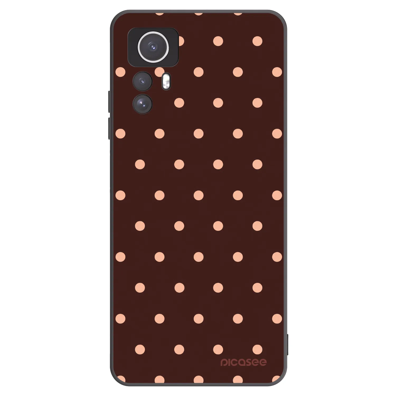 Picasee crna silikonska maskica za Xiaomi Redmi Note 12S - Peach Dots & Chocolate