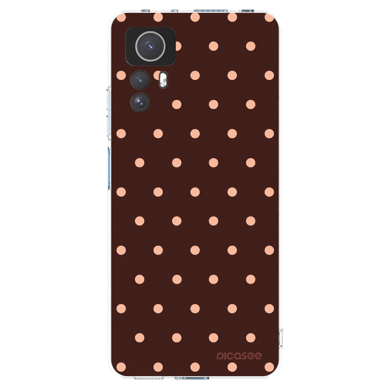 Picasee silikonska prozirna maskica za Xiaomi Redmi Note 12S - Peach Dots & Chocolate