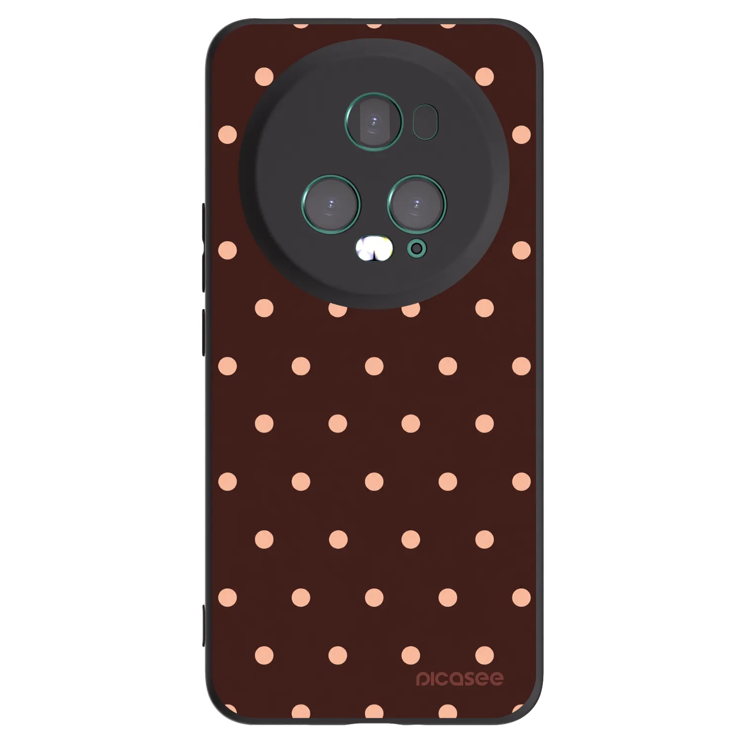 Picasee crna silikonska maskica za Honor Magic5 Pro - Peach Dots & Chocolate