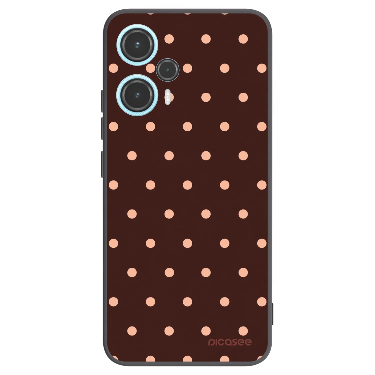 Picasee crna silikonska maskica za Xiaomi Poco F5 - Peach Dots & Chocolate