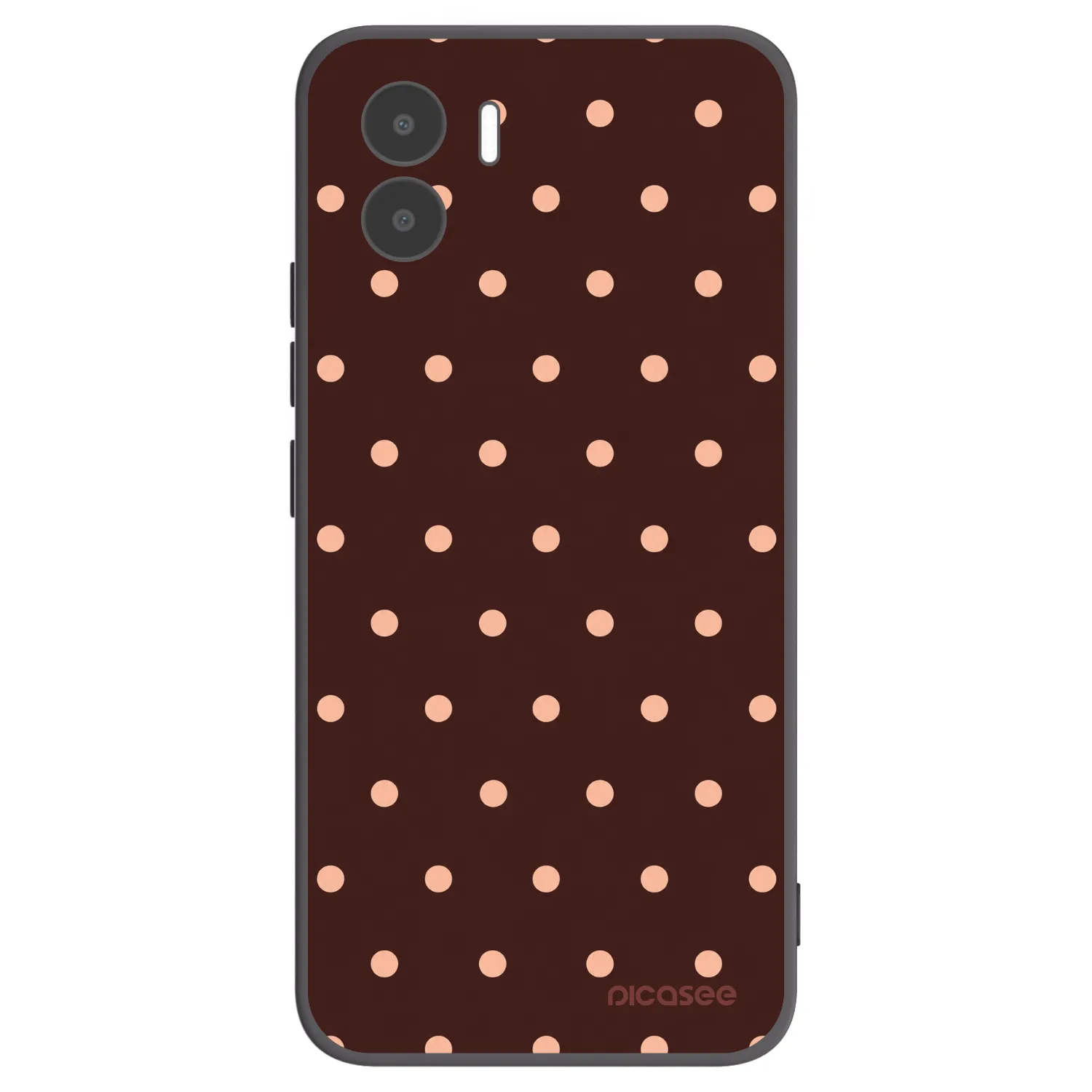 Picasee crna silikonska maskica za Xiaomi Redmi A2 - Peach Dots & Chocolate