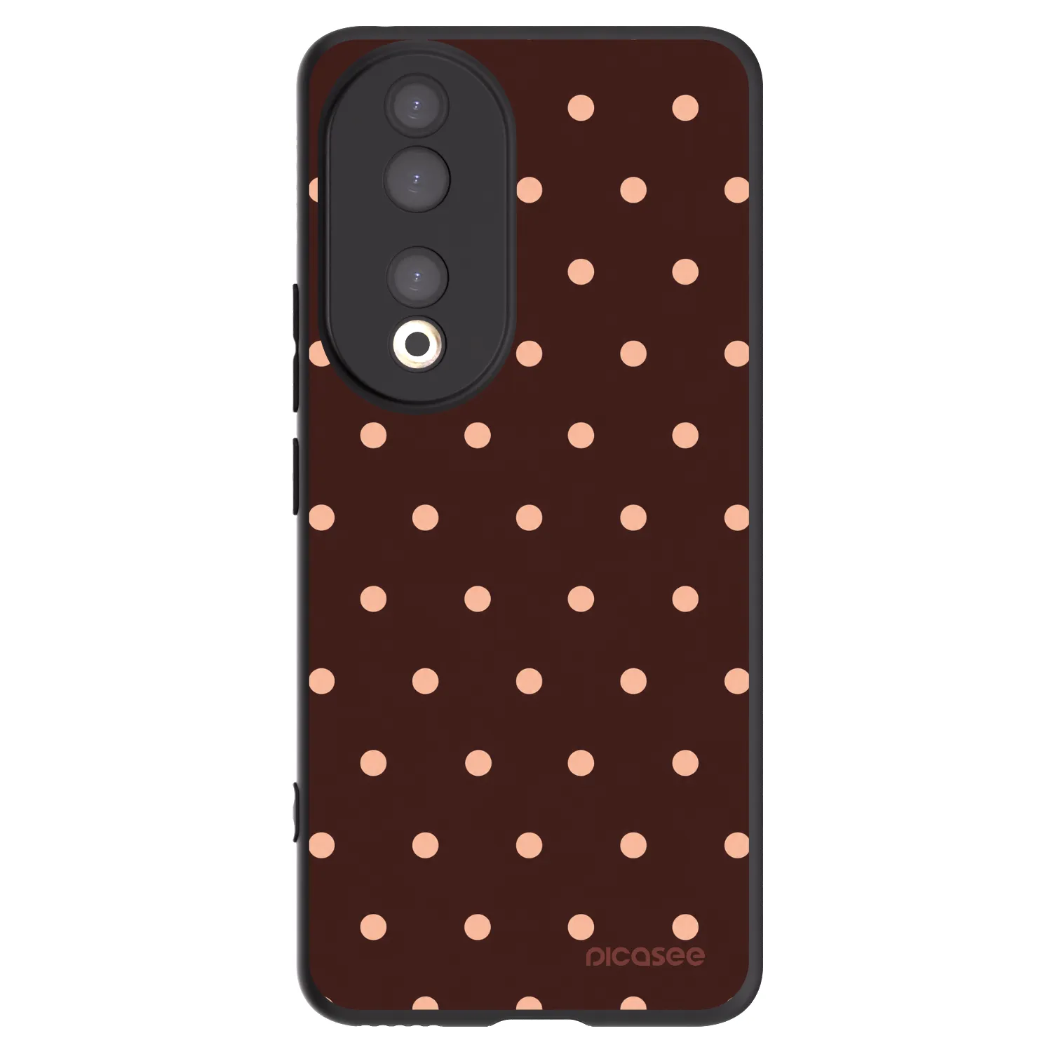 Picasee crna silikonska maskica za Honor 90 5G - Peach Dots & Chocolate