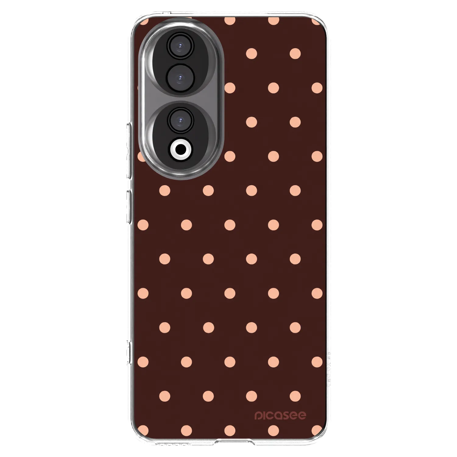 Picasee silikonska prozirna maskica za Honor 90 5G - Peach Dots & Chocolate