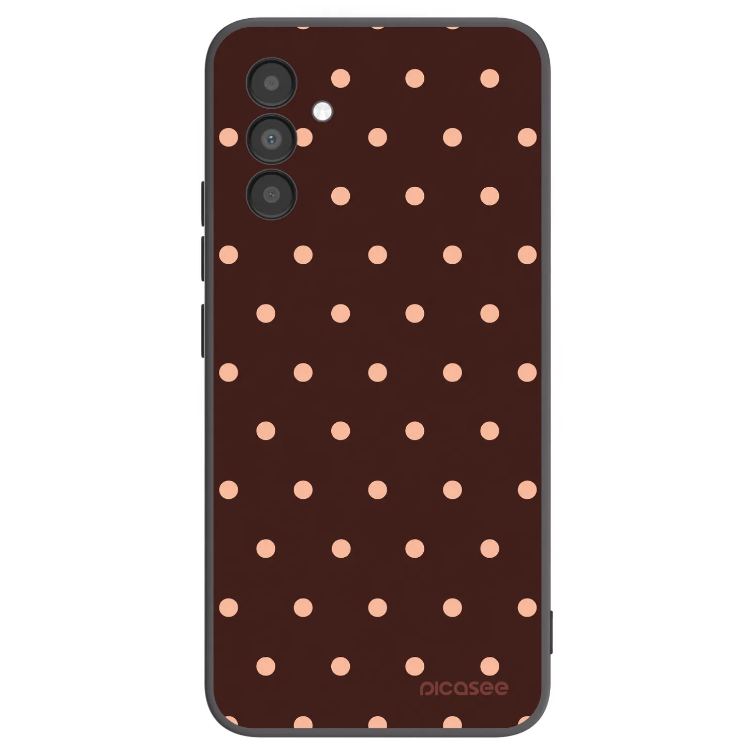 Picasee crna silikonska maskica za Samsung Galaxy A04s A047F - Peach Dots & Chocolate