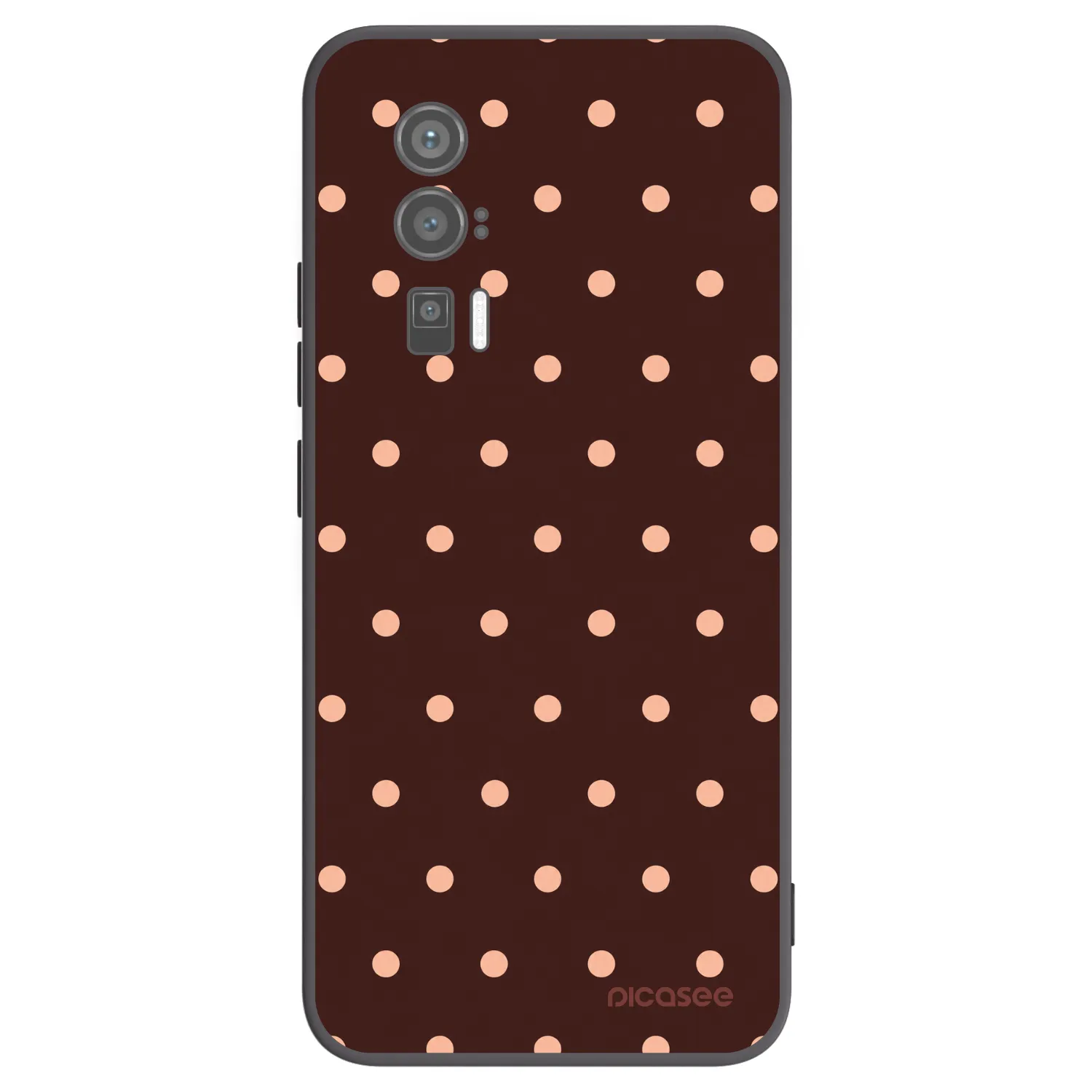 Picasee crna silikonska maskica za Xiaomi Poco F5 Pro 5G - Peach Dots & Chocolate