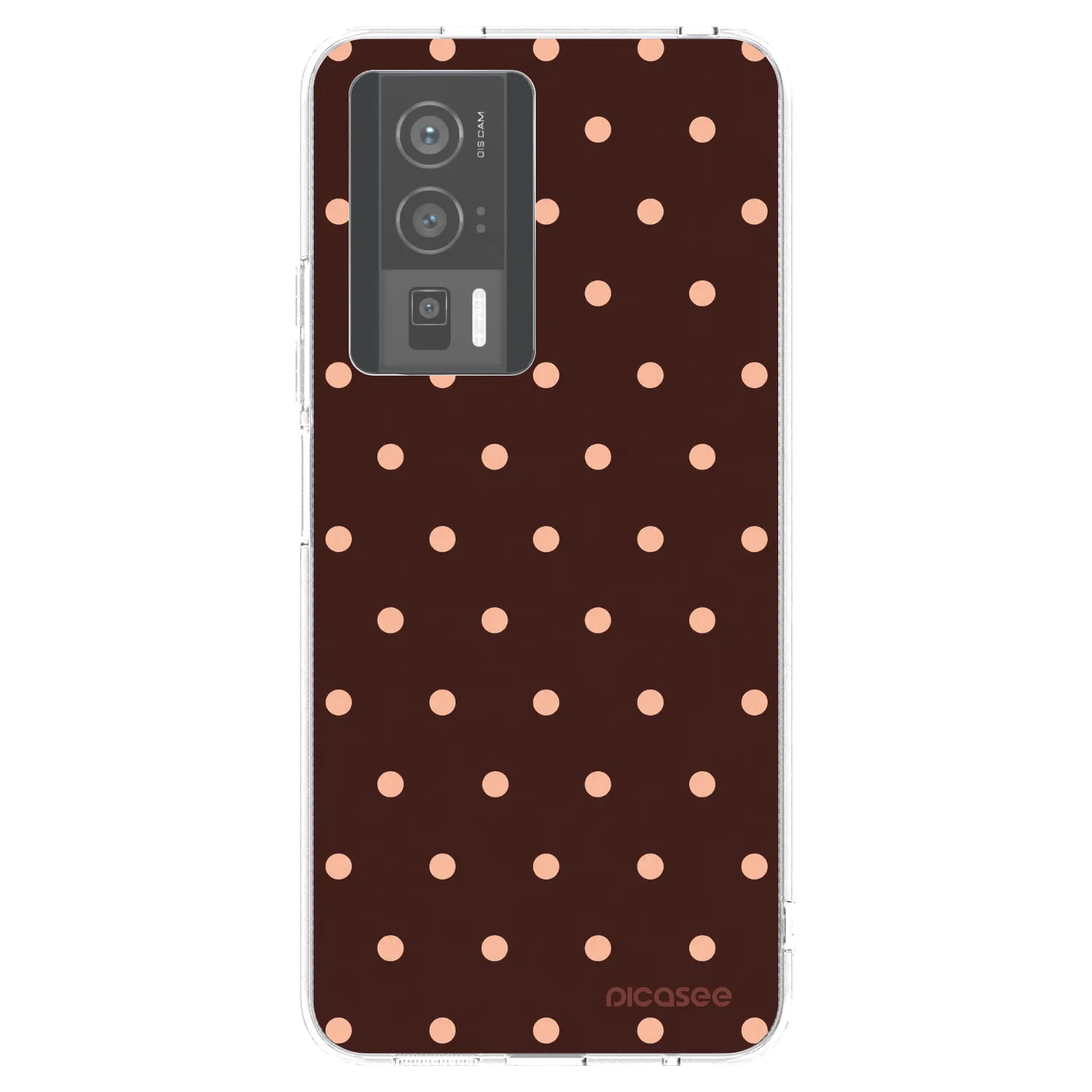 Picasee silikonska prozirna maskica za Xiaomi Poco F5 Pro 5G - Peach Dots & Chocolate