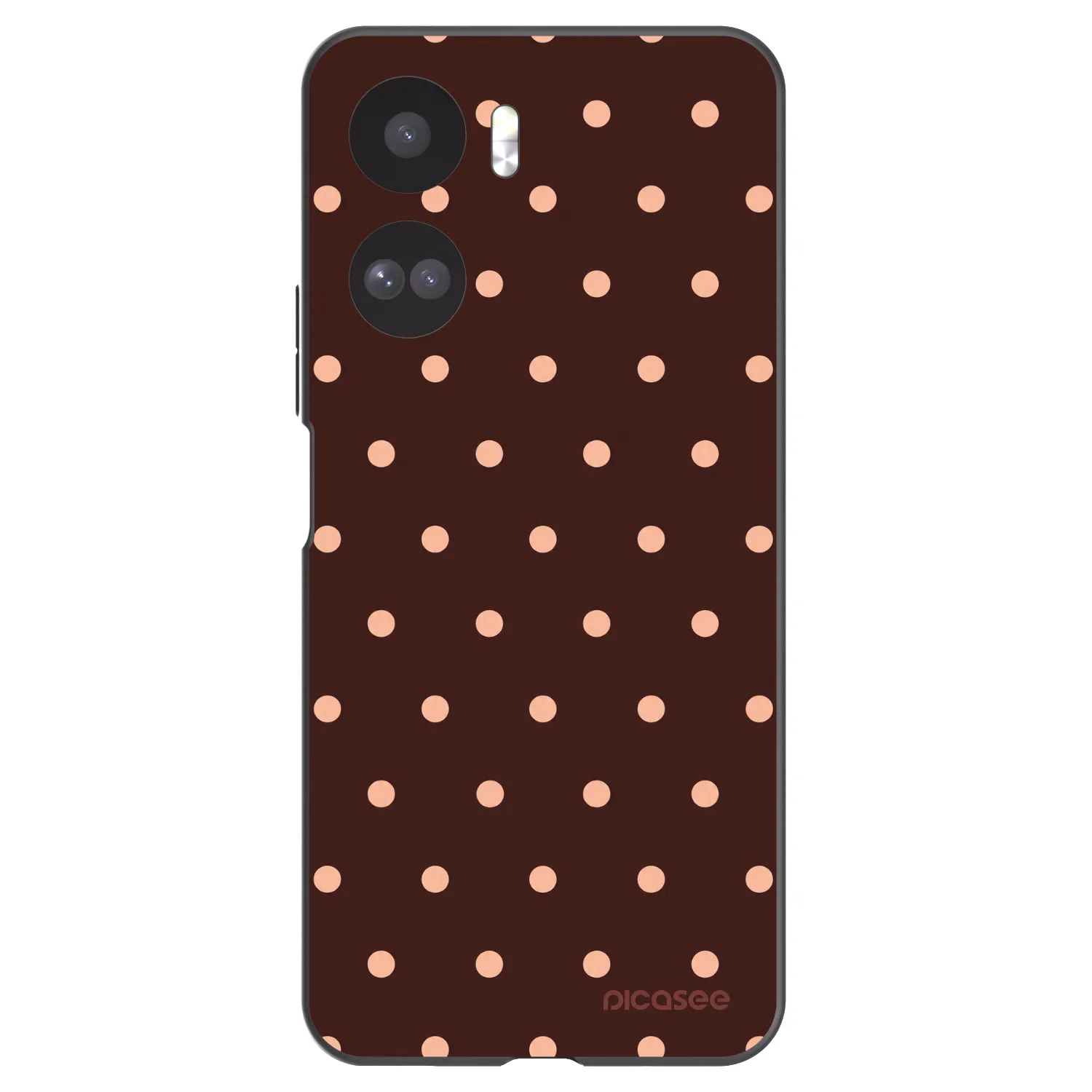 Picasee crna silikonska maskica za Honor 90 Lite 5G - Peach Dots & Chocolate