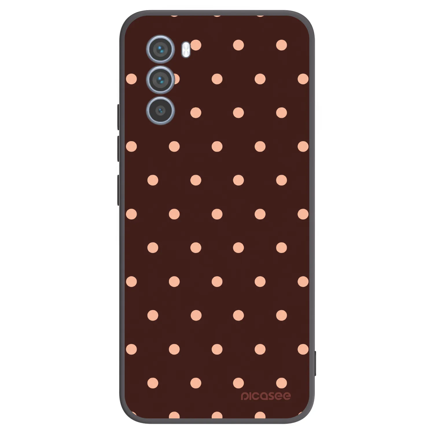 Picasee crna silikonska maskica za Motorola Moto G62 - Peach Dots & Chocolate