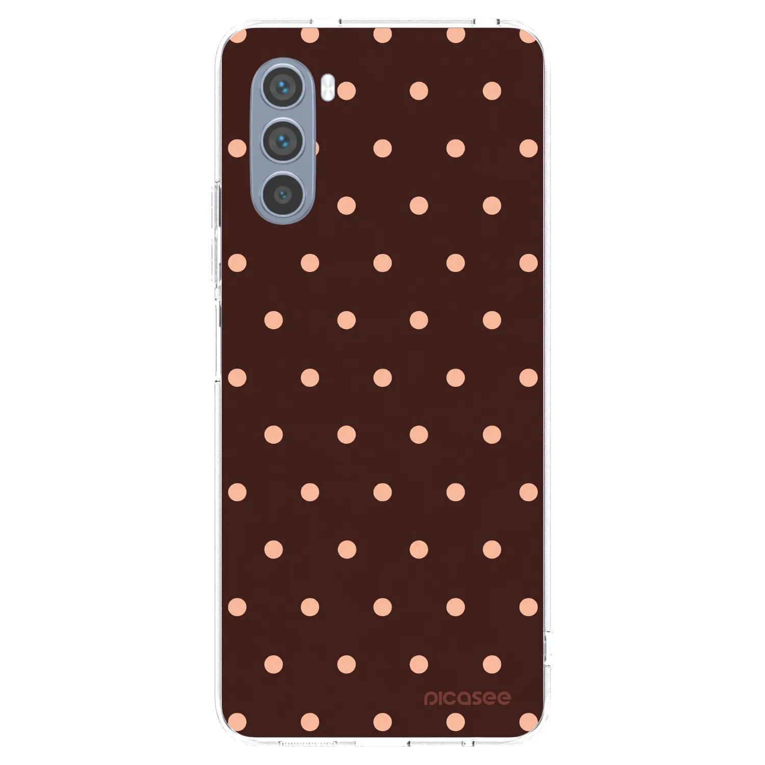 Picasee silikonska prozirna maskica za Motorola Moto G62 - Peach Dots & Chocolate
