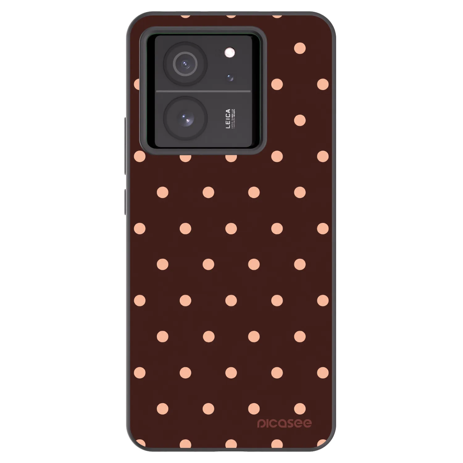 Picasee crna silikonska maskica za Xiaomi 13T - Peach Dots & Chocolate