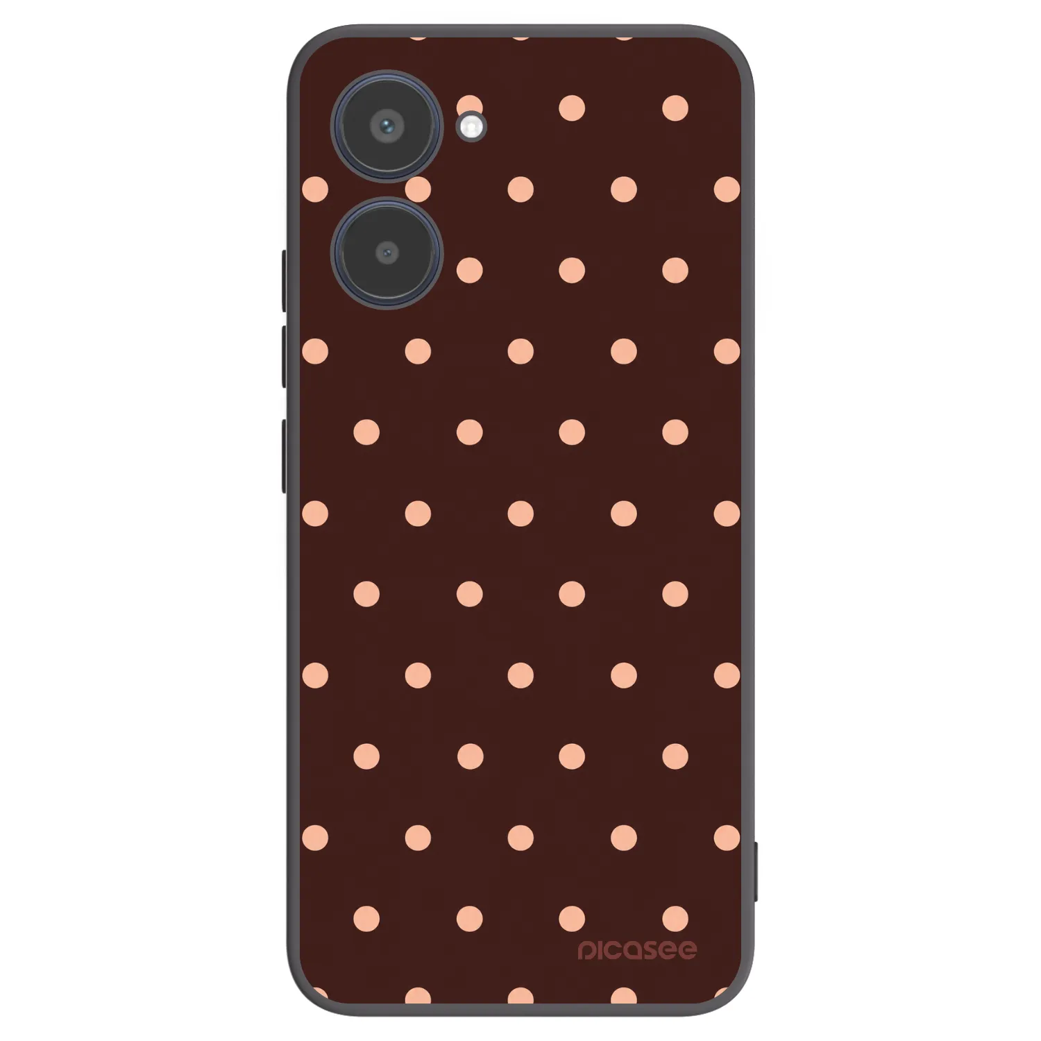 Picasee crna silikonska maskica za Realme 10 4G - Peach Dots & Chocolate