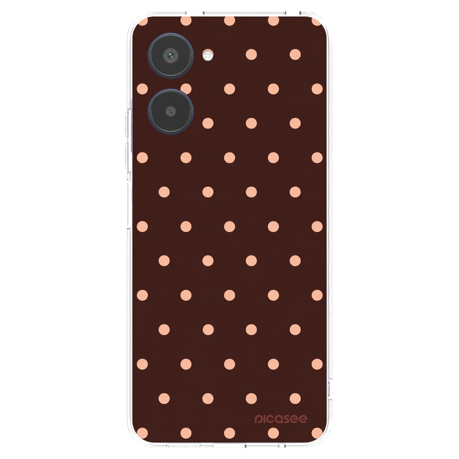 Picasee silikonska prozirna maskica za Realme 10 4G - Peach Dots & Chocolate