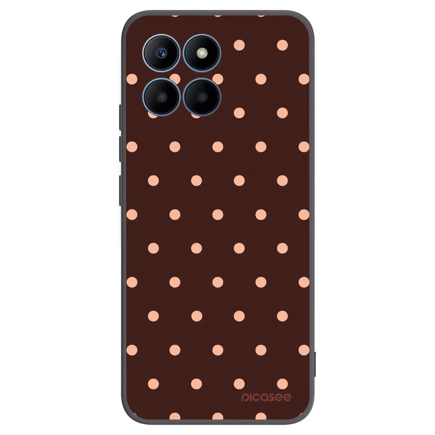 Picasee crna silikonska maskica za Honor 70 Lite - Peach Dots & Chocolate