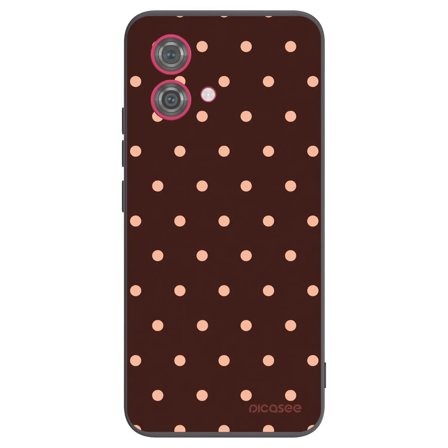 Picasee crna silikonska maskica za Motorola Moto G84 5G - Peach Dots & Chocolate