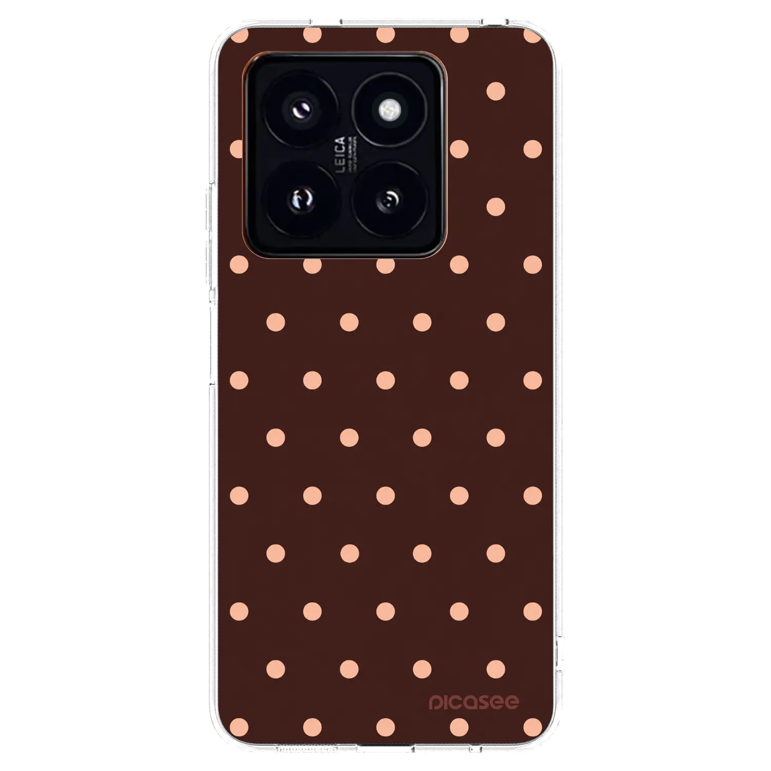 Picasee silikonska prozirna maskica za Xiaomi 14 Pro - Peach Dots & Chocolate