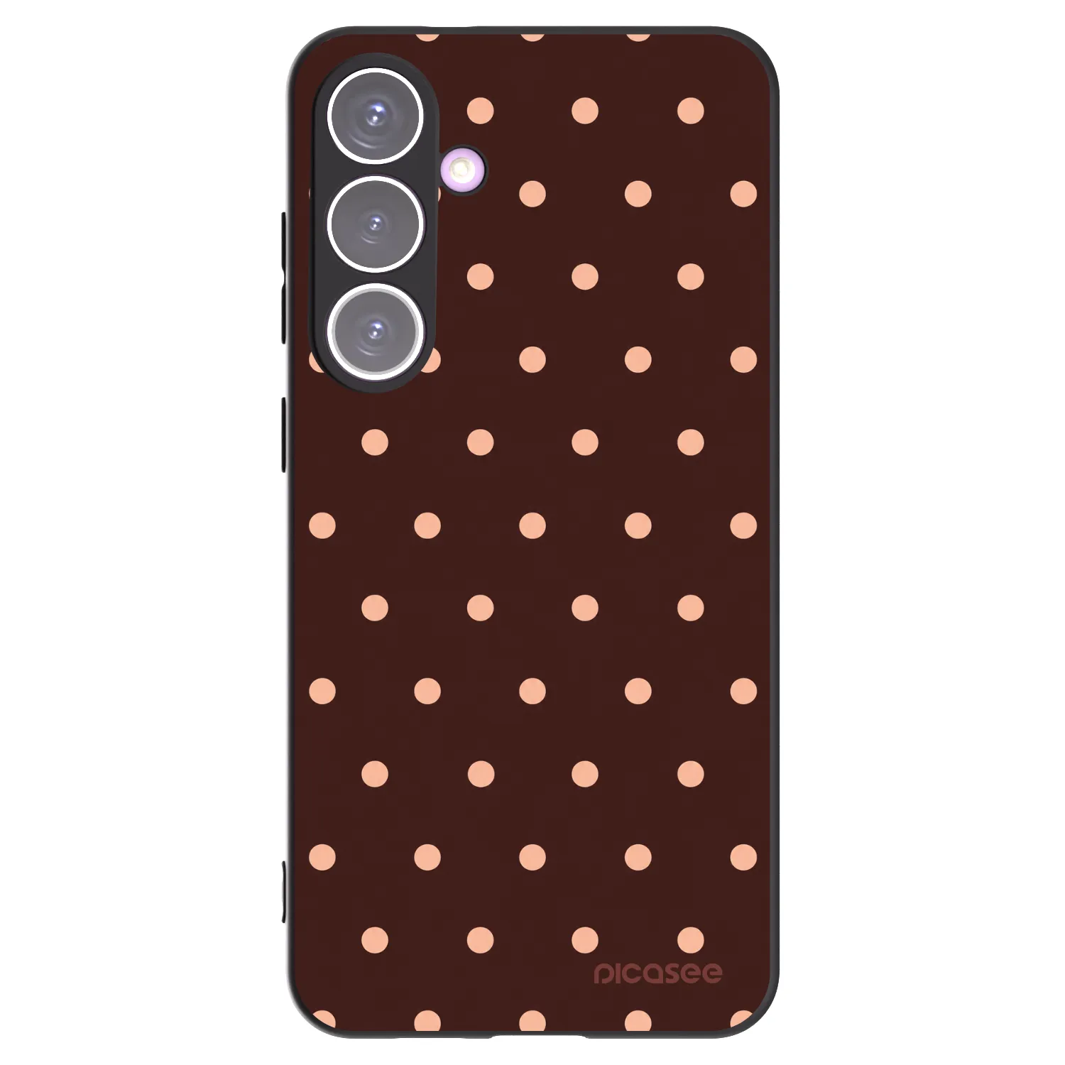 Picasee crna silikonska maskica za Samsung Galaxy S24+ S926B 5G - Peach Dots & Chocolate