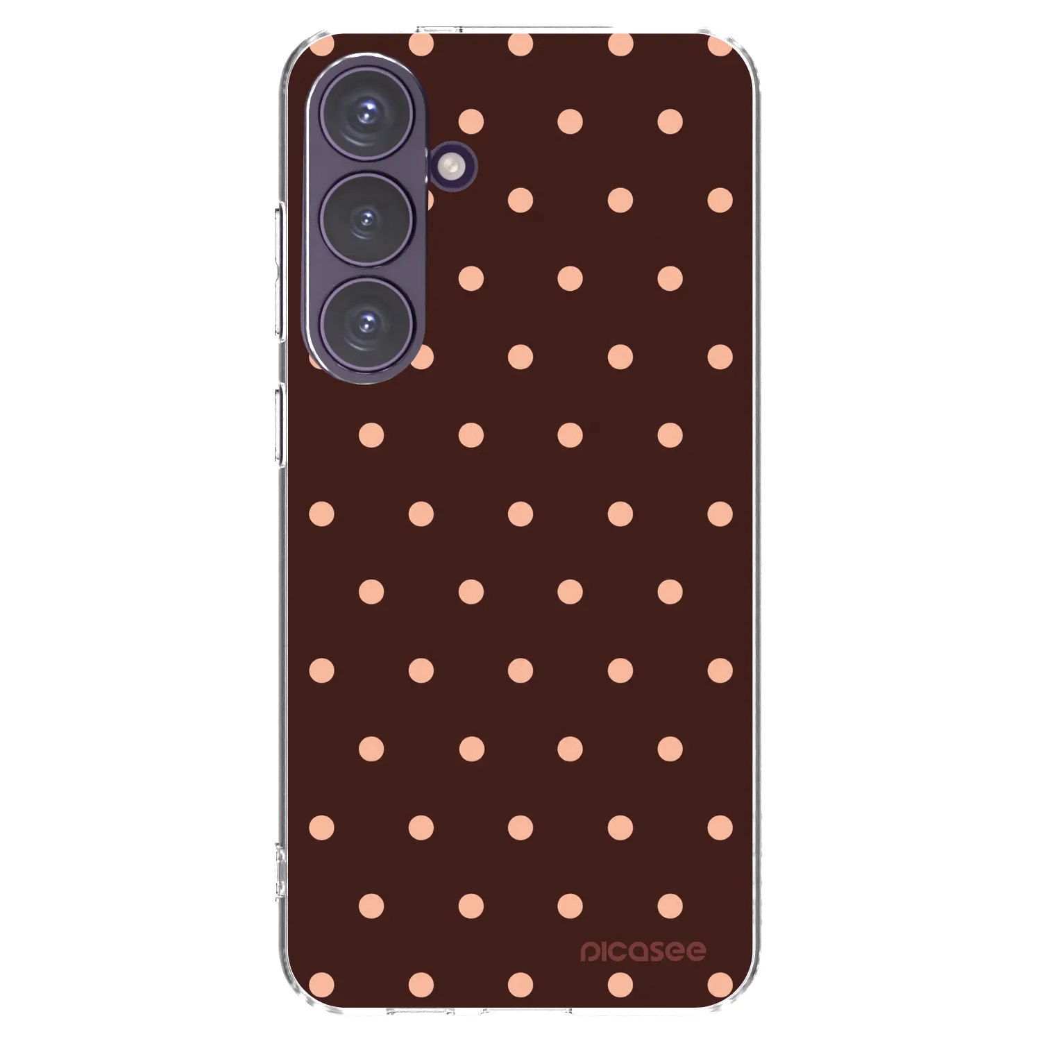 Picasee silikonska prozirna maskica za Samsung Galaxy S24+ S926B 5G - Peach Dots & Chocolate