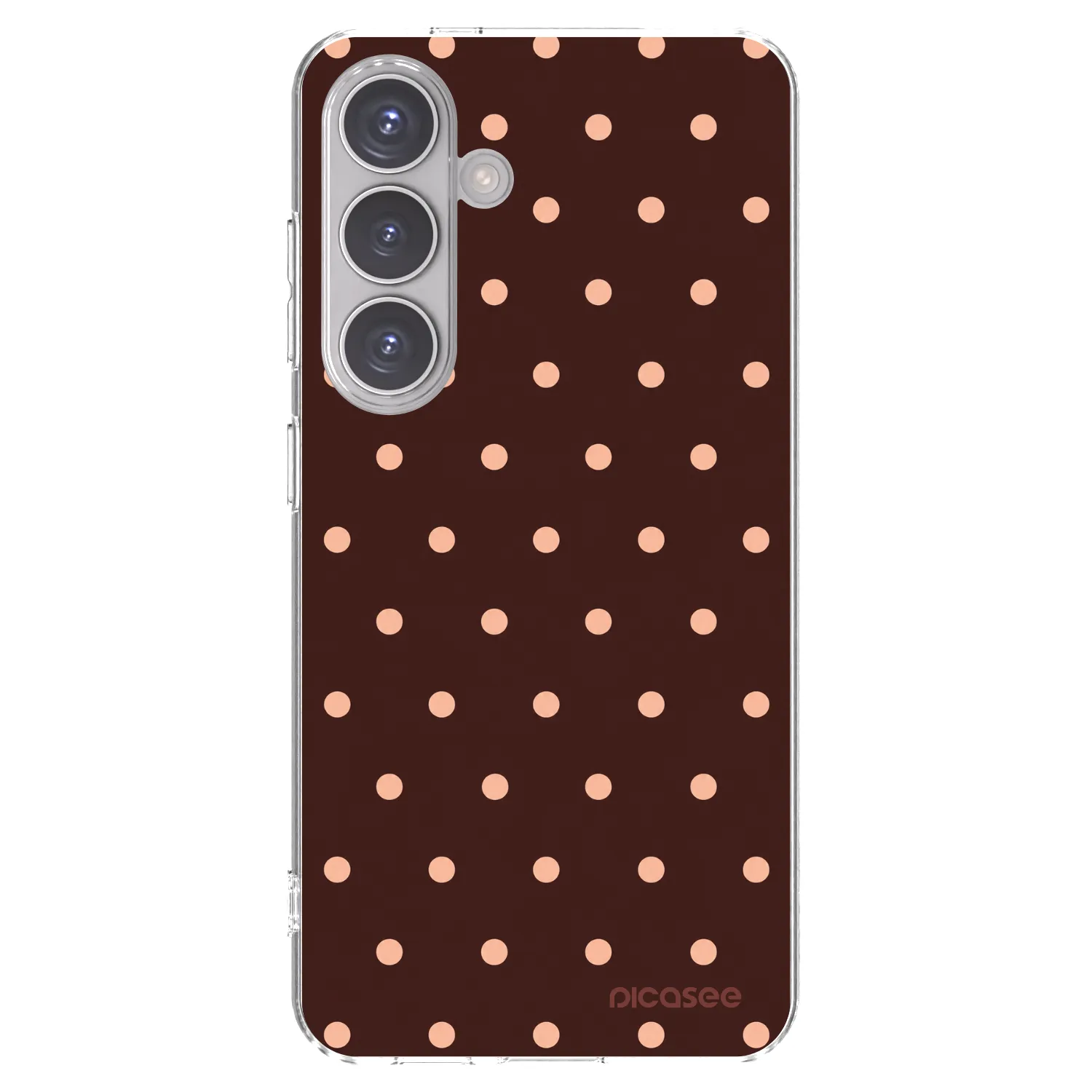 Picasee silikonska prozirna maskica za Samsung Galaxy S24 S921B 5G - Peach Dots & Chocolate