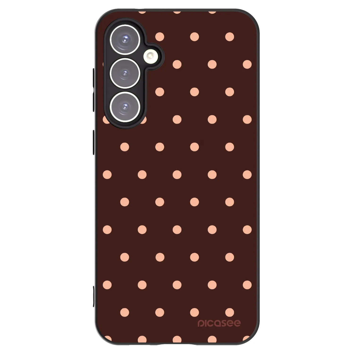 Picasee crna silikonska maskica za Samsung Galaxy S23 FE S711B - Peach Dots & Chocolate