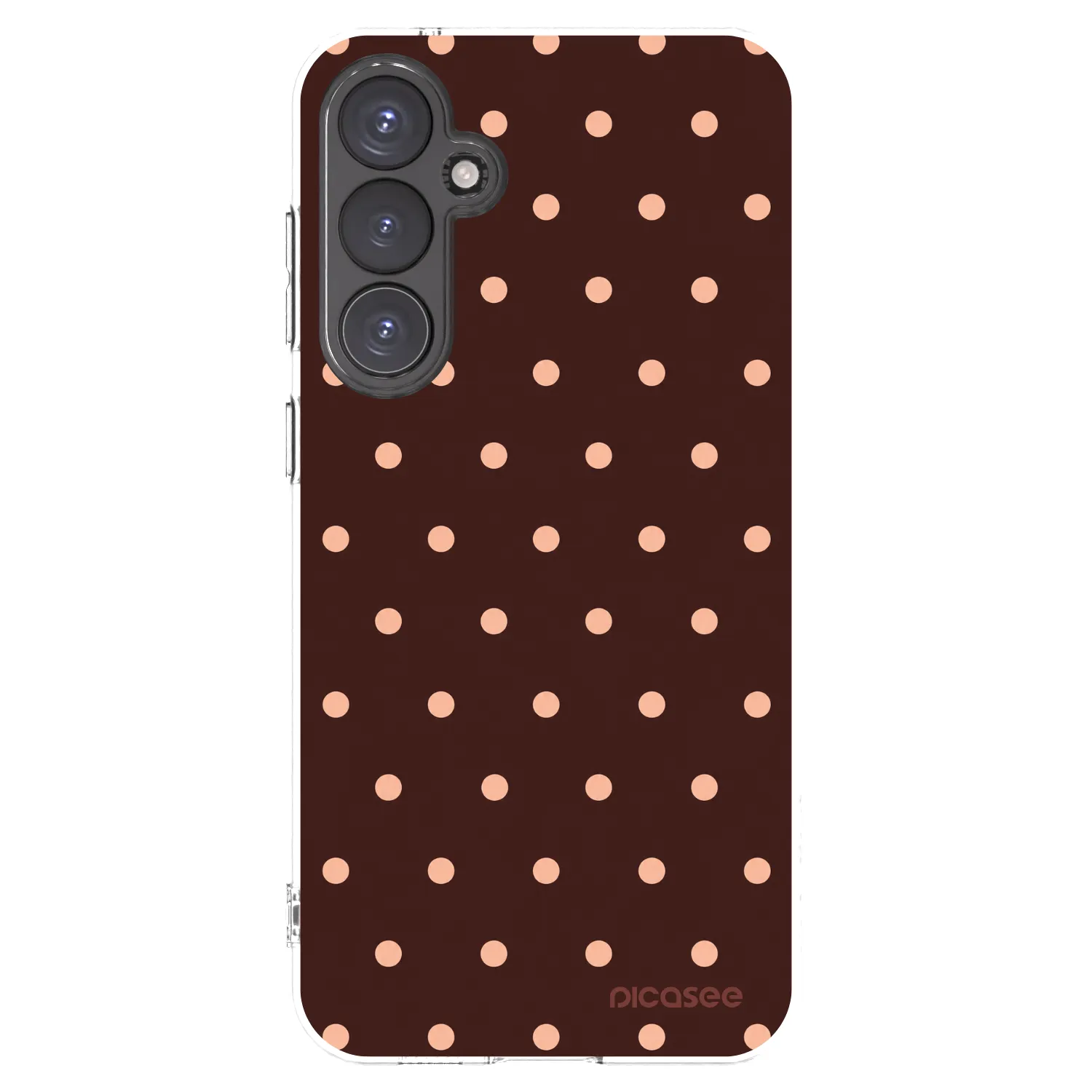 Picasee silikonska prozirna maskica za Samsung Galaxy S23 FE S711B - Peach Dots & Chocolate