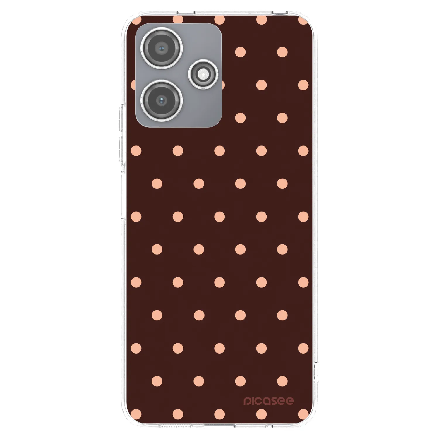 Picasee silikonska prozirna maskica za Xiaomi Redmi 12 5G - Peach Dots & Chocolate