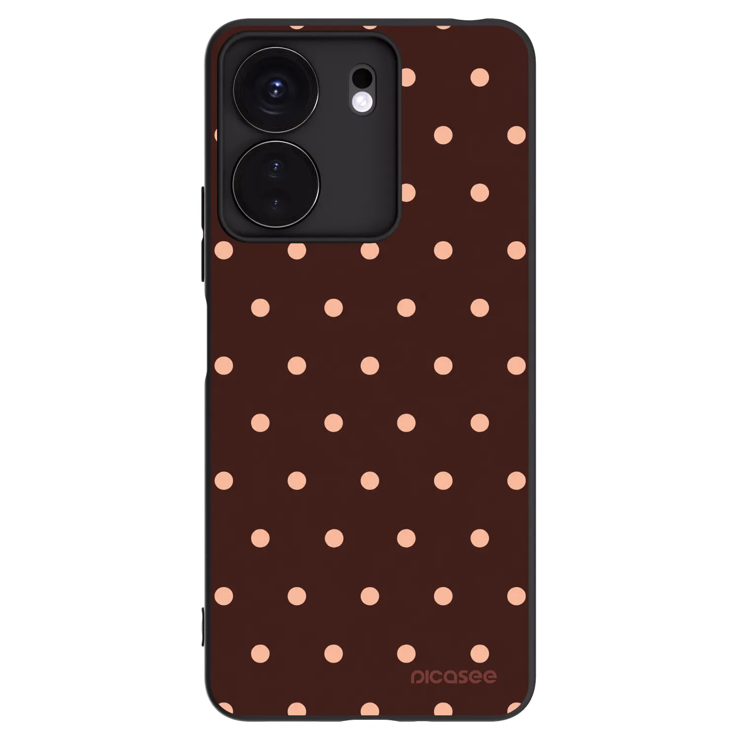 Picasee crna silikonska maskica za Xiaomi Redmi 13C 4G - Peach Dots & Chocolate