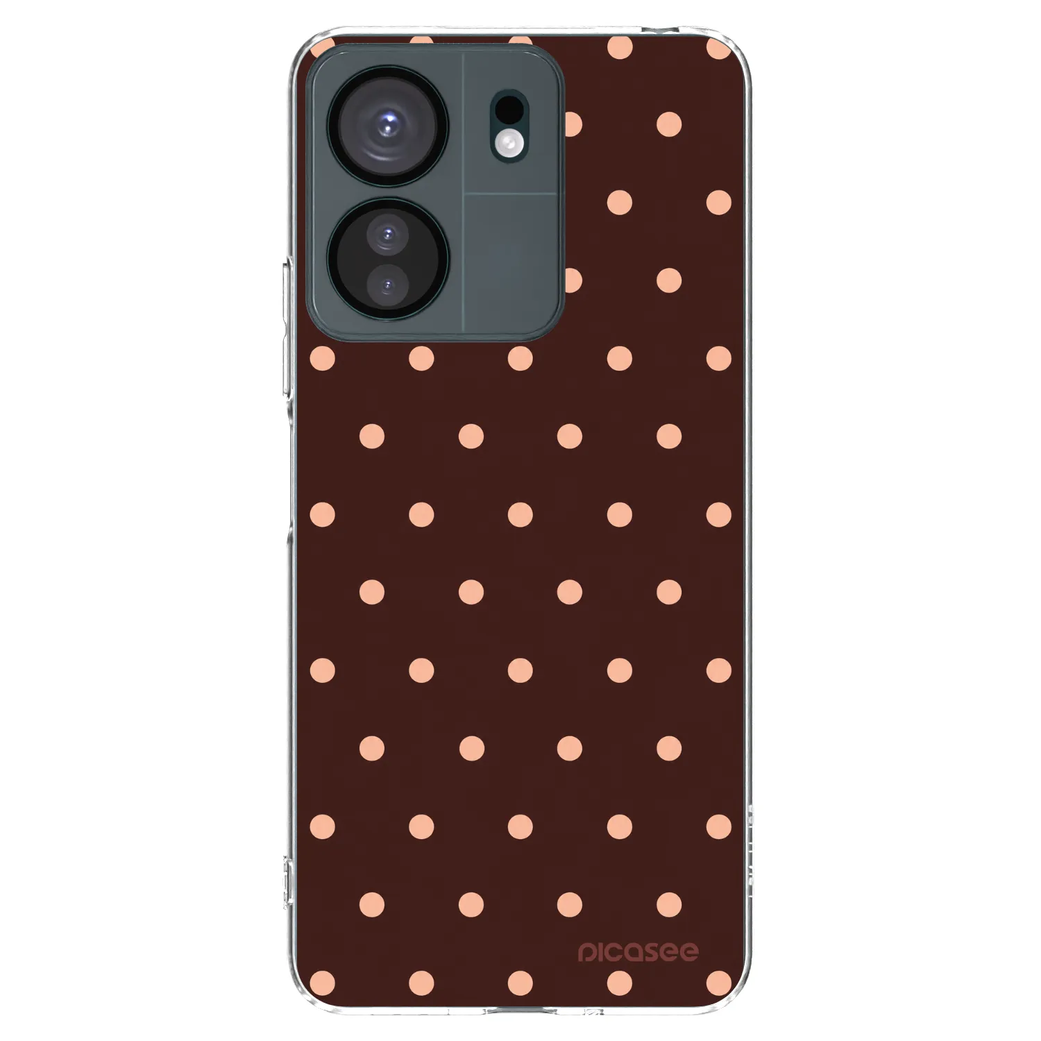 Picasee silikonska prozirna maskica za Xiaomi Redmi 13C 4G - Peach Dots & Chocolate