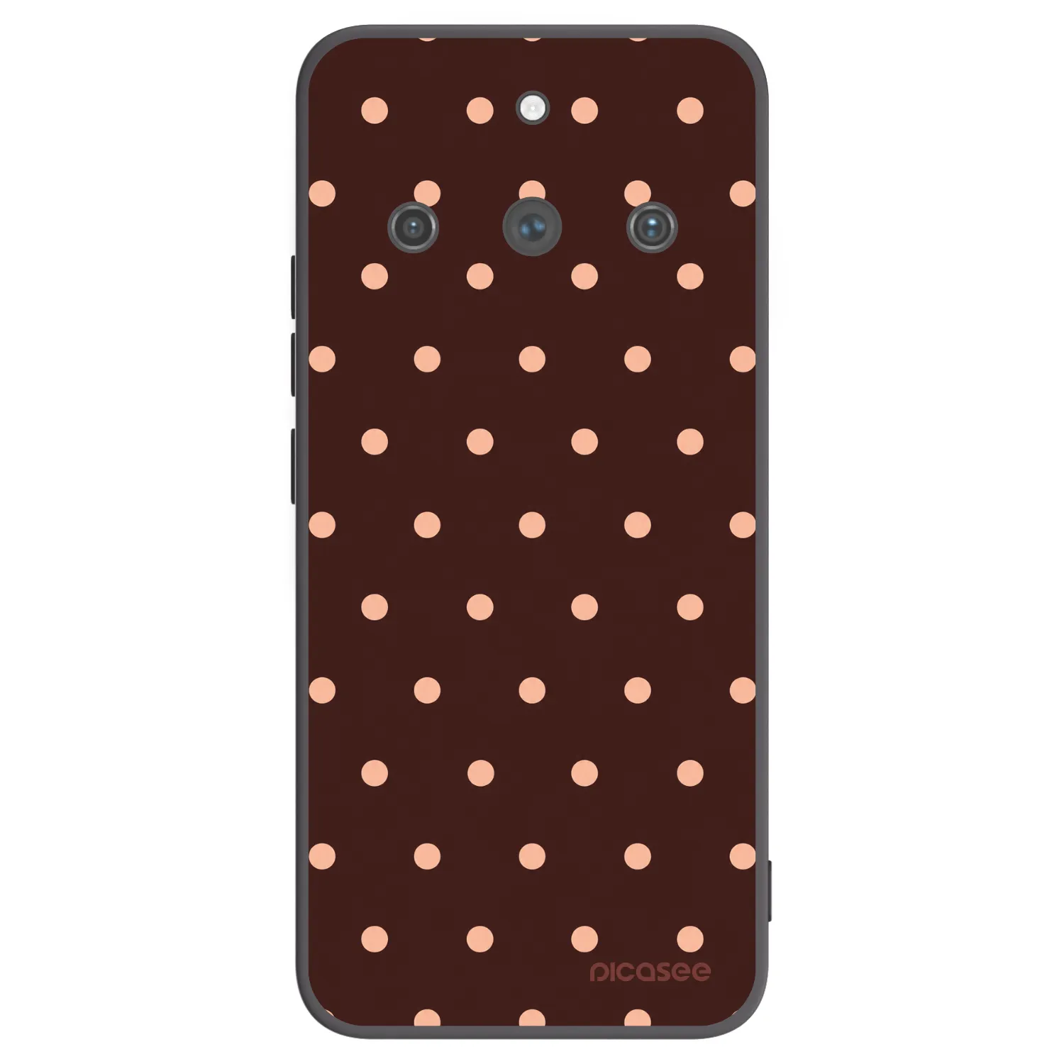 Picasee crna silikonska maskica za Realme 11 Pro+ - Peach Dots & Chocolate