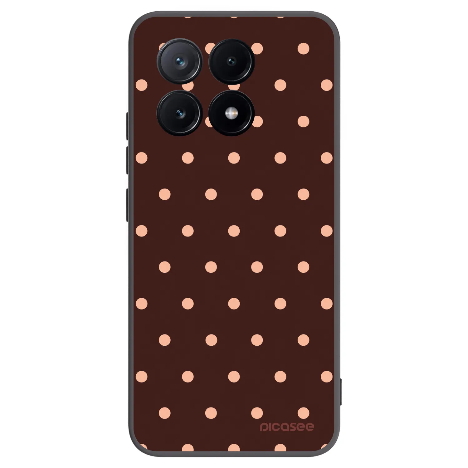 Picasee crna silikonska maskica za Xiaomi Poco X6 Pro - Peach Dots & Chocolate