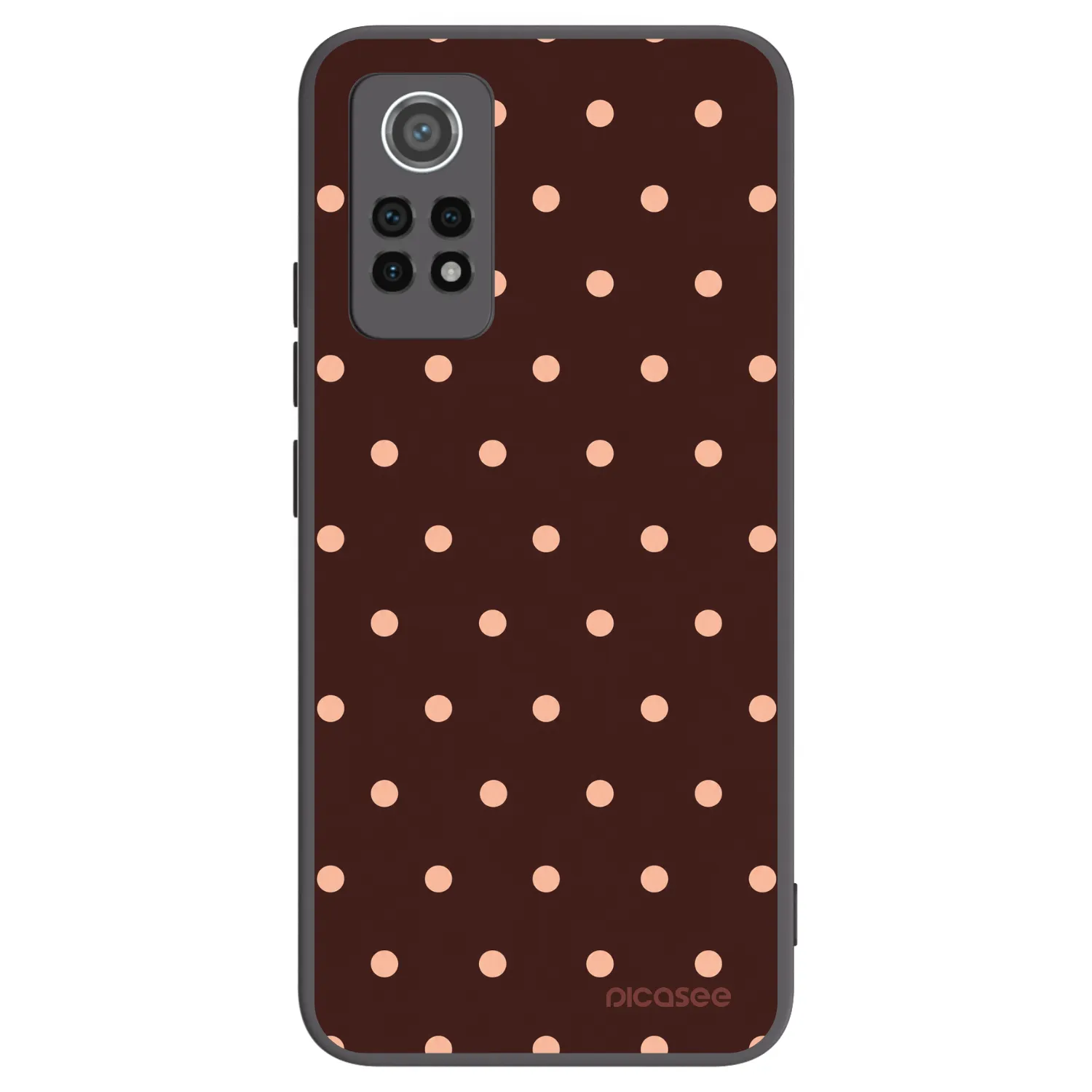 Picasee crna silikonska maskica za Xiaomi Redmi Note 12 Pro 4G - Peach Dots & Chocolate