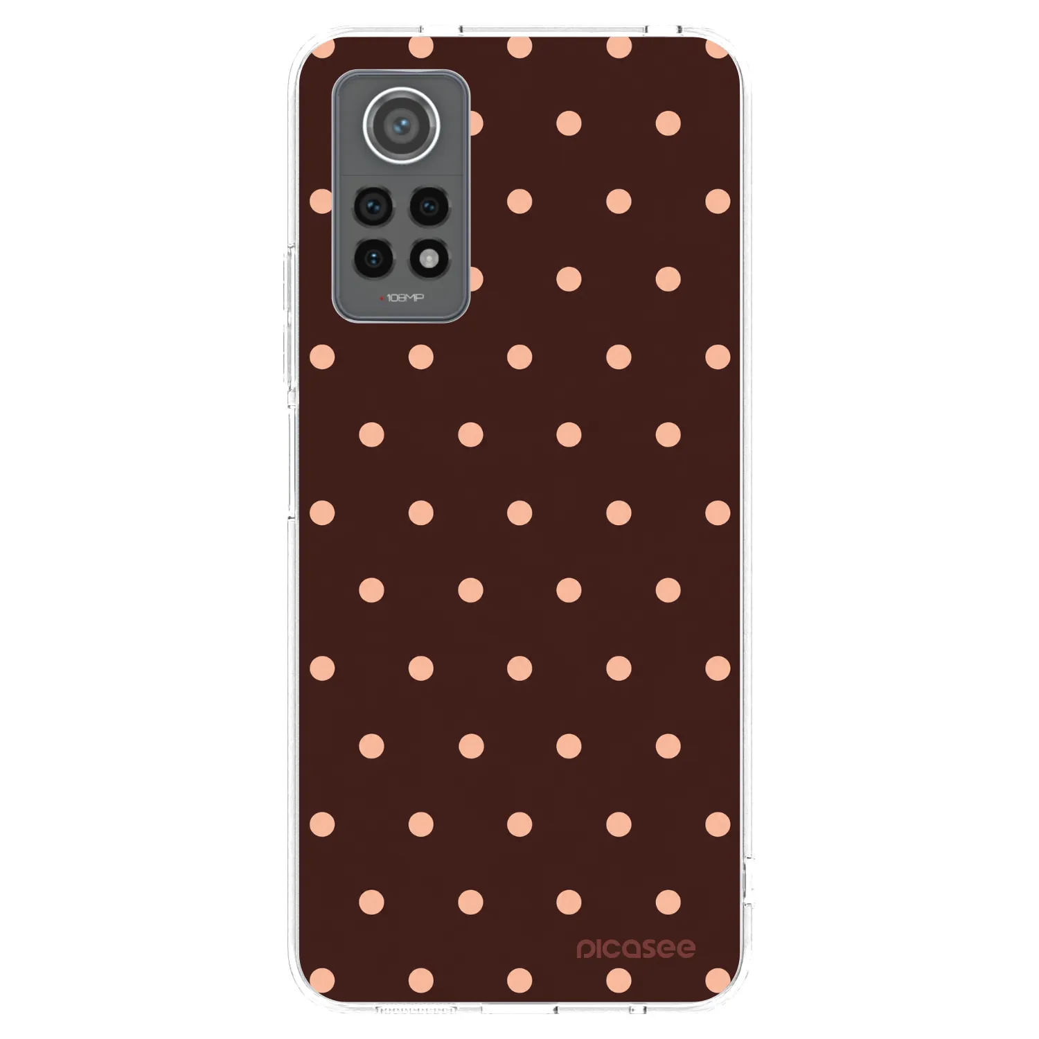 Picasee silikonska prozirna maskica za Xiaomi Redmi Note 12 Pro 4G - Peach Dots & Chocolate