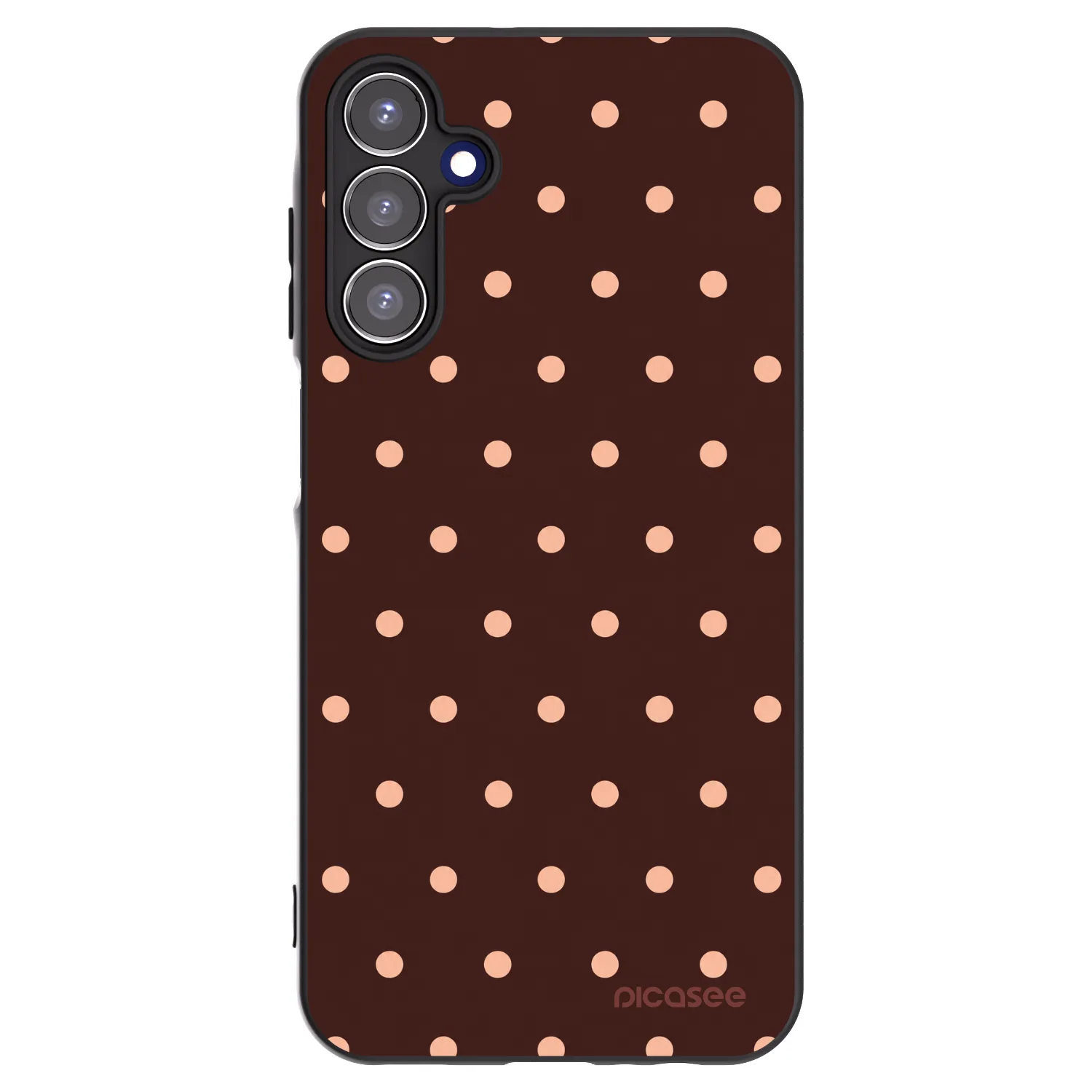 Picasee crna silikonska maskica za Samsung Galaxy A15 A155F 4G - Peach Dots & Chocolate