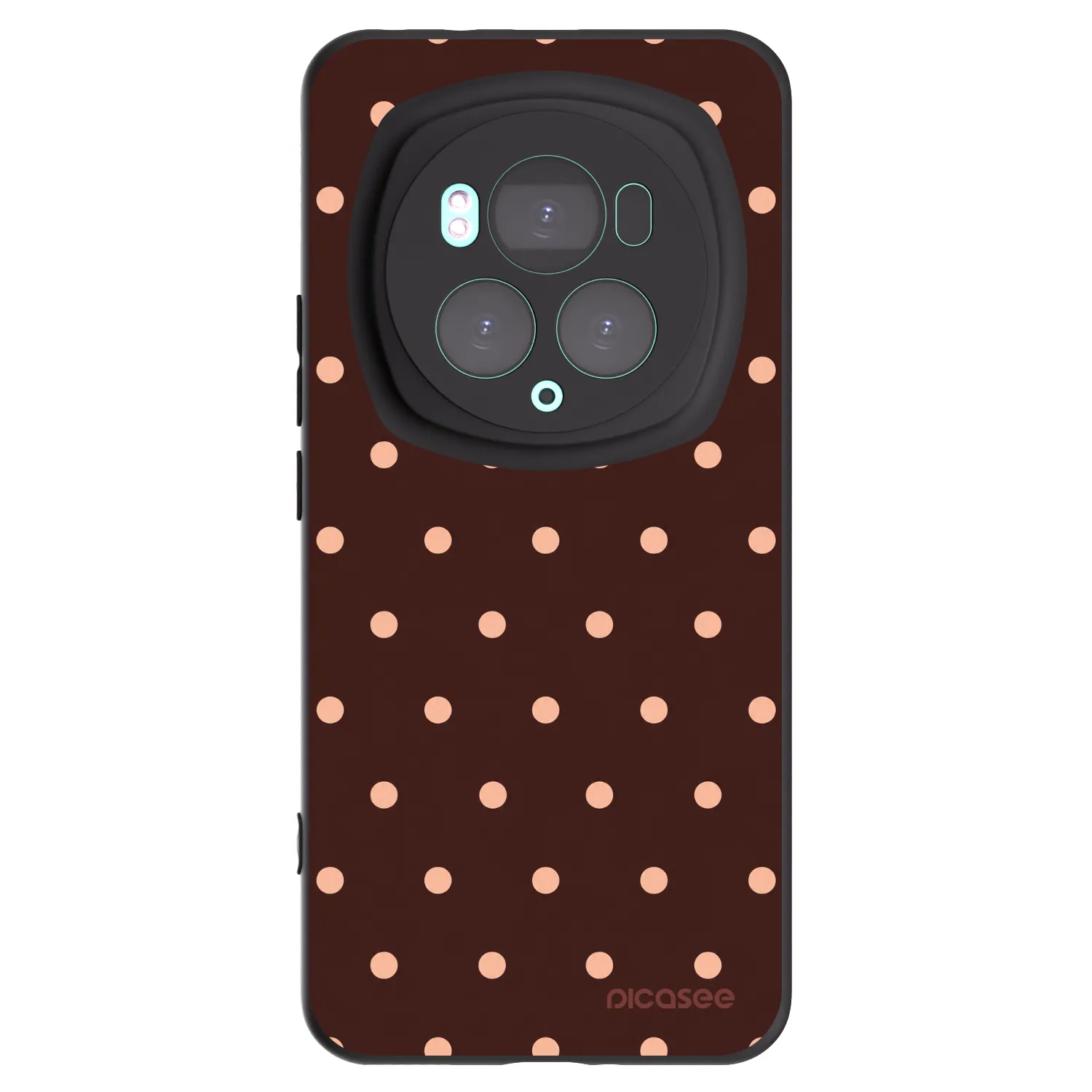 Picasee crna silikonska maskica za Honor Magic6 Pro - Peach Dots & Chocolate