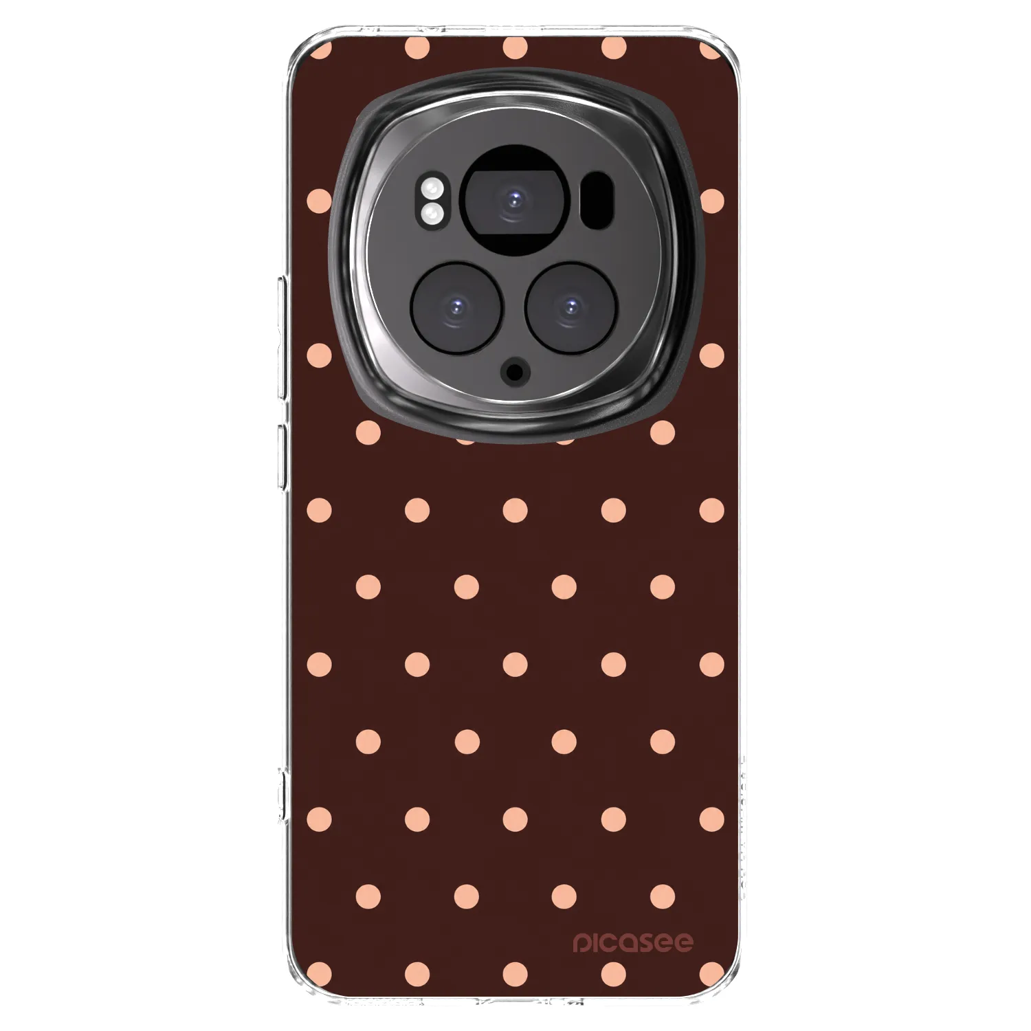 Picasee silikonska prozirna maskica za Honor Magic6 Pro - Peach Dots & Chocolate