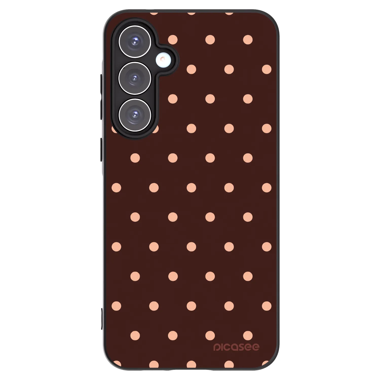 Picasee crna silikonska maskica za Samsung Galaxy A55 5G A556B - Peach Dots & Chocolate
