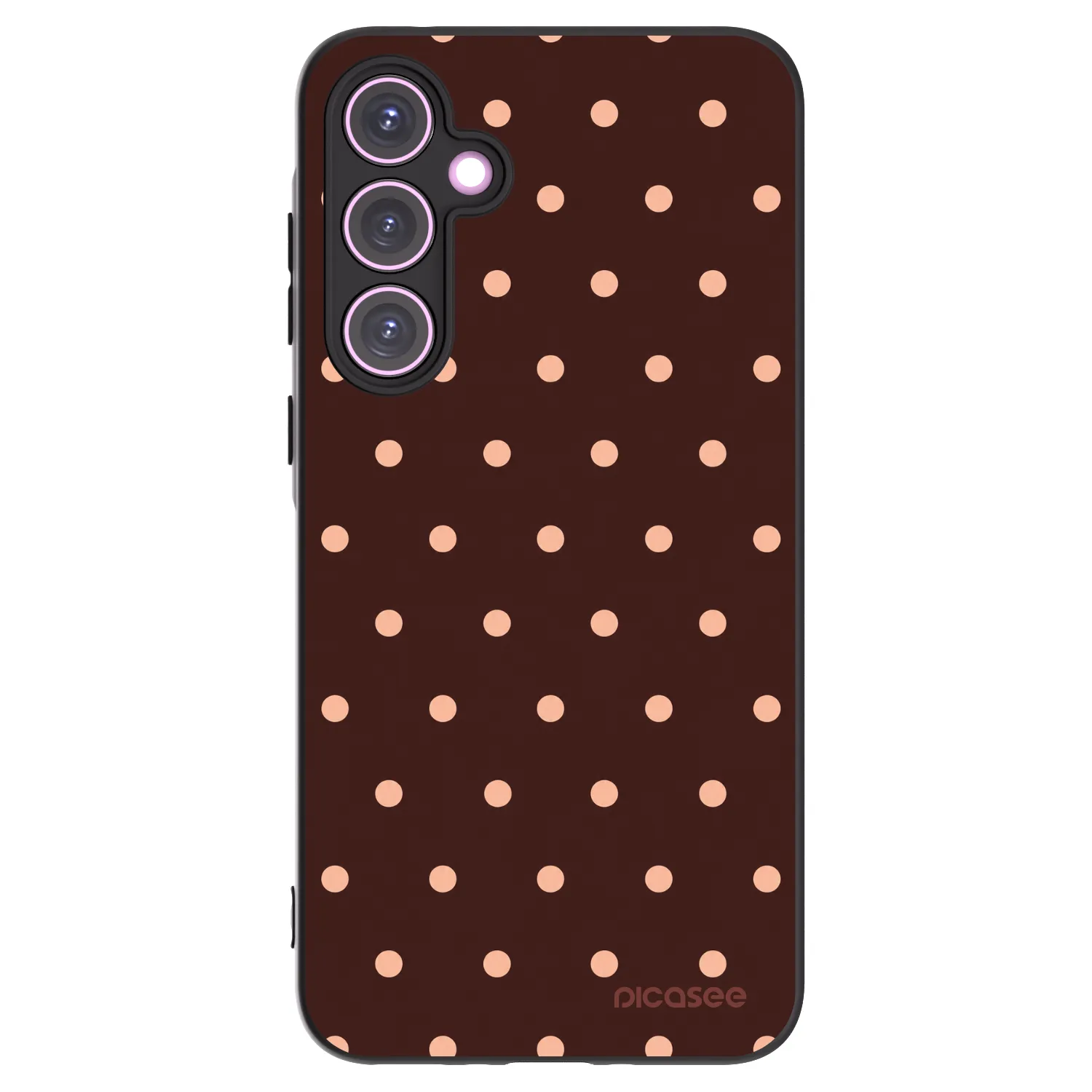 Picasee crna silikonska maskica za Samsung Galaxy A35 5G A356B - Peach Dots & Chocolate