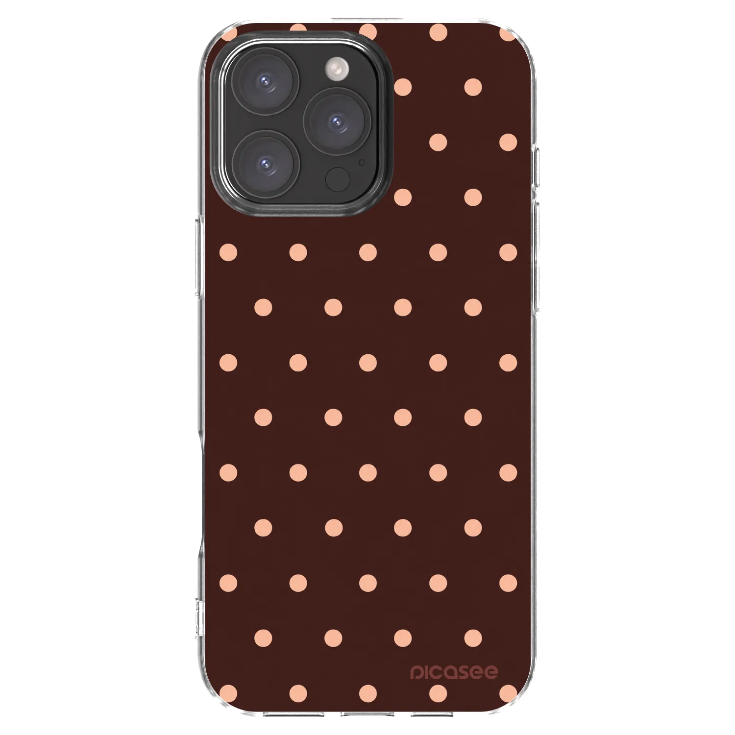 Picasee silikonska prozirna maskica za Apple iPhone 16 Pro Max - Peach Dots & Chocolate
