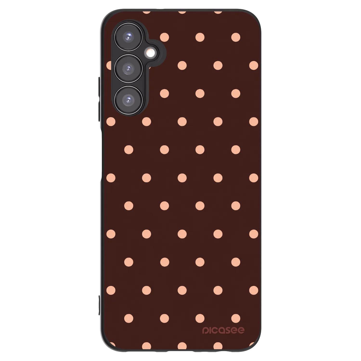 Picasee crna silikonska maskica za Samsung Galaxy A05s A057G - Peach Dots & Chocolate