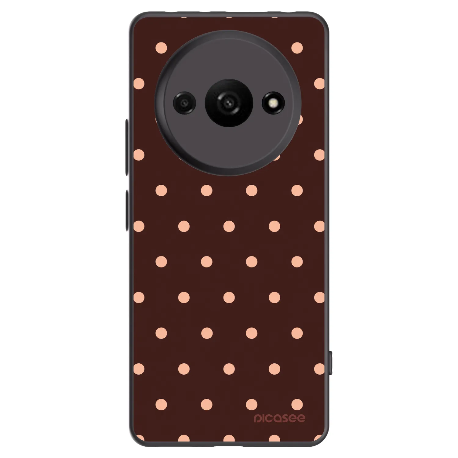 Picasee crna silikonska maskica za Xiaomi Redmi A3 - Peach Dots & Chocolate