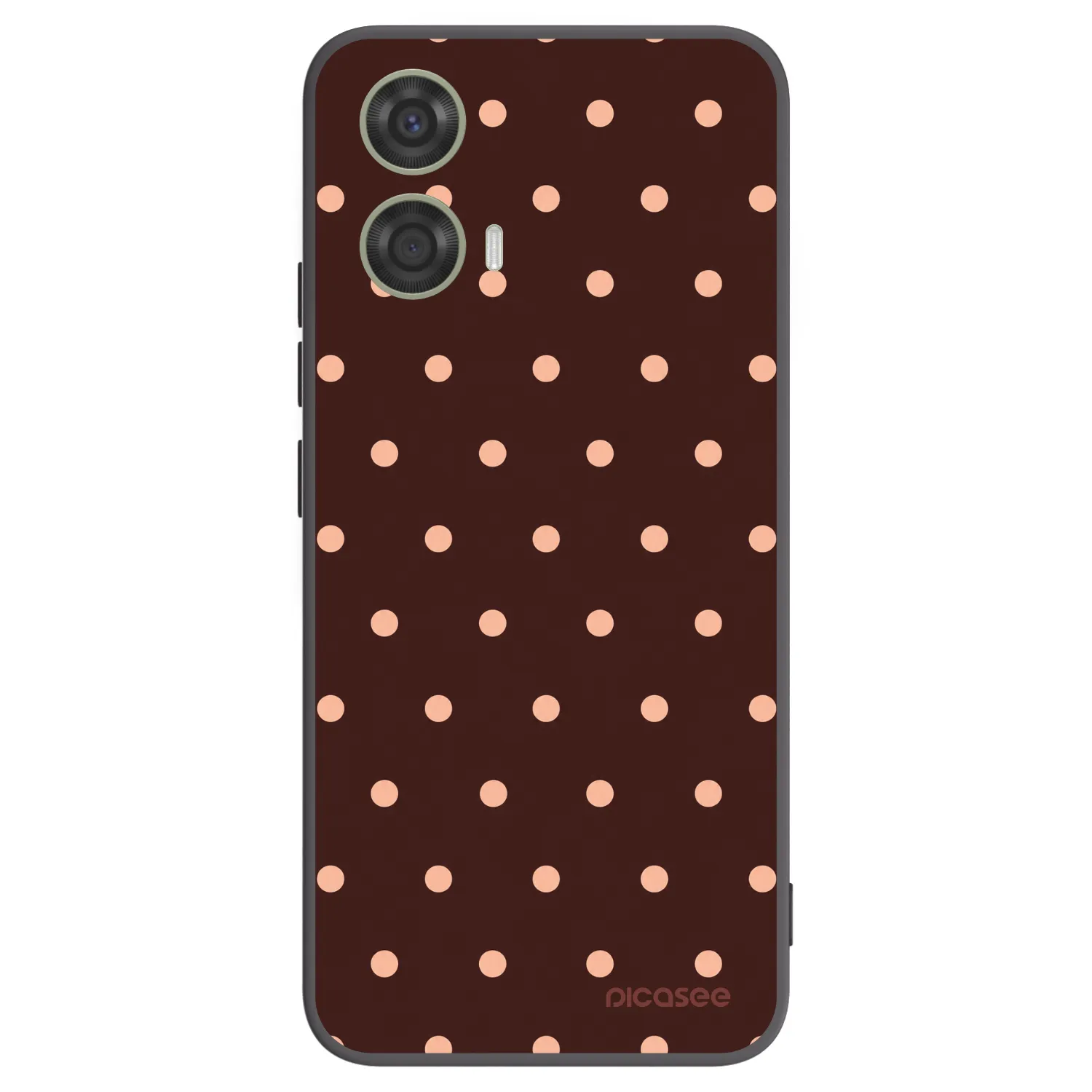 Picasee crna silikonska maskica za Motorola Moto G24 - Peach Dots & Chocolate