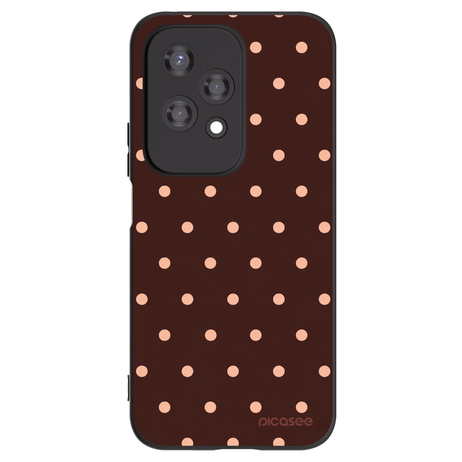 Picasee crna silikonska maskica za Honor 200 Lite - Peach Dots & Chocolate
