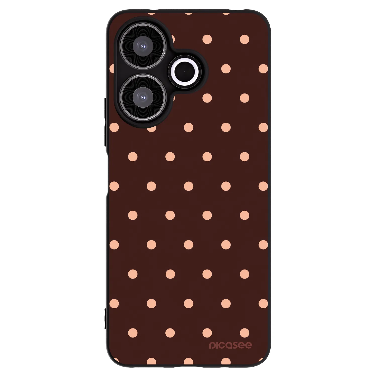 Picasee crna silikonska maskica za Xiaomi Redmi 13 4G - Peach Dots & Chocolate