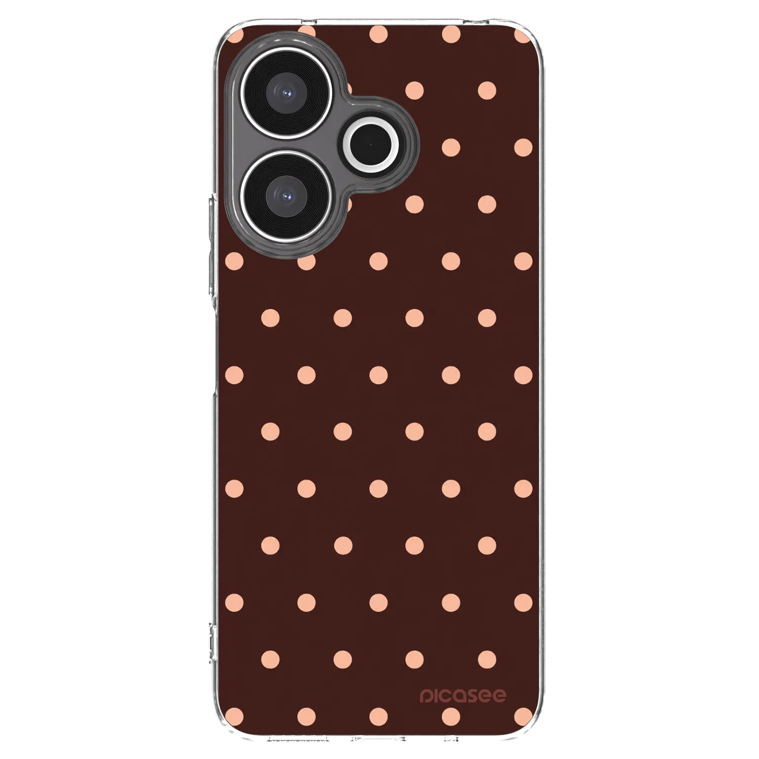 Picasee silikonska prozirna maskica za Xiaomi Redmi 13 4G - Peach Dots & Chocolate
