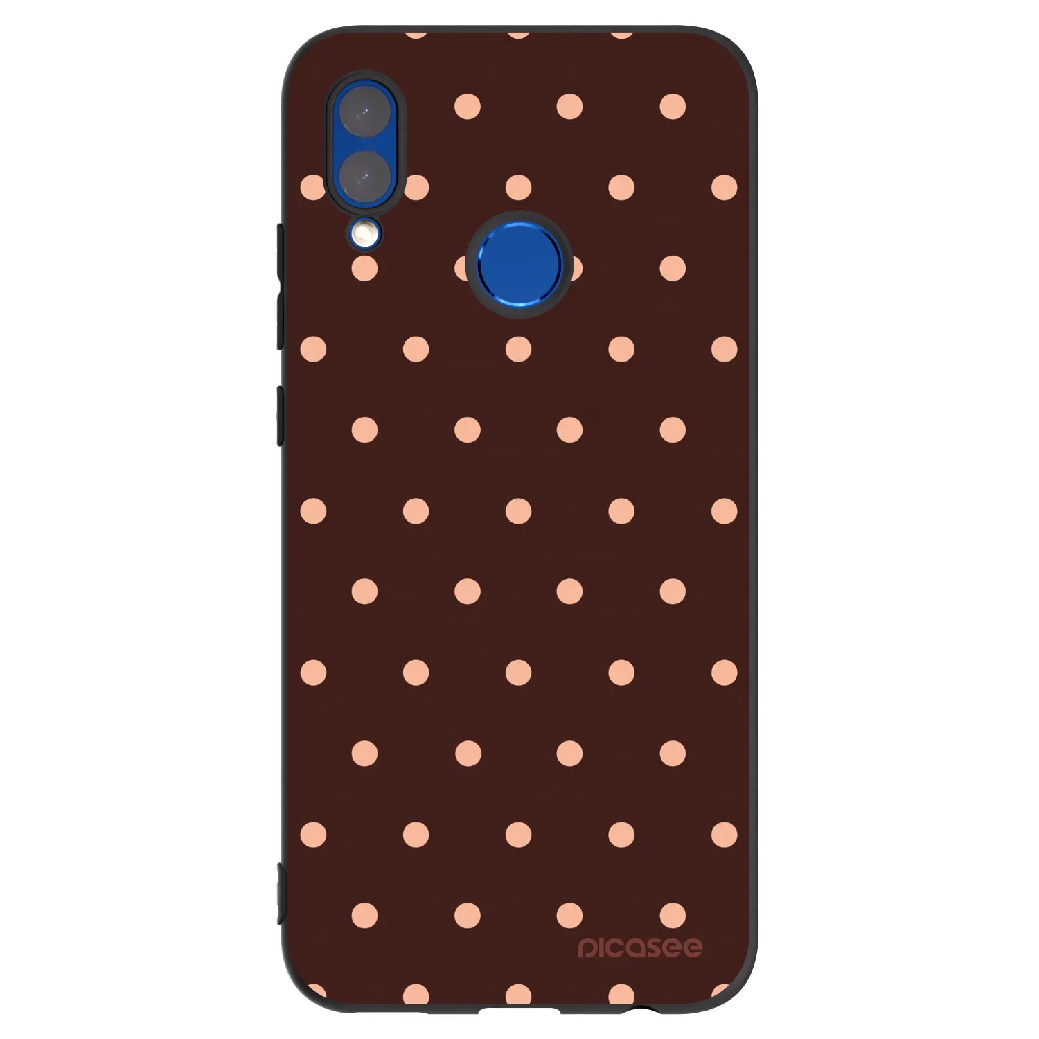 Picasee crna silikonska maskica za Honor 10 Lite - Peach Dots & Chocolate