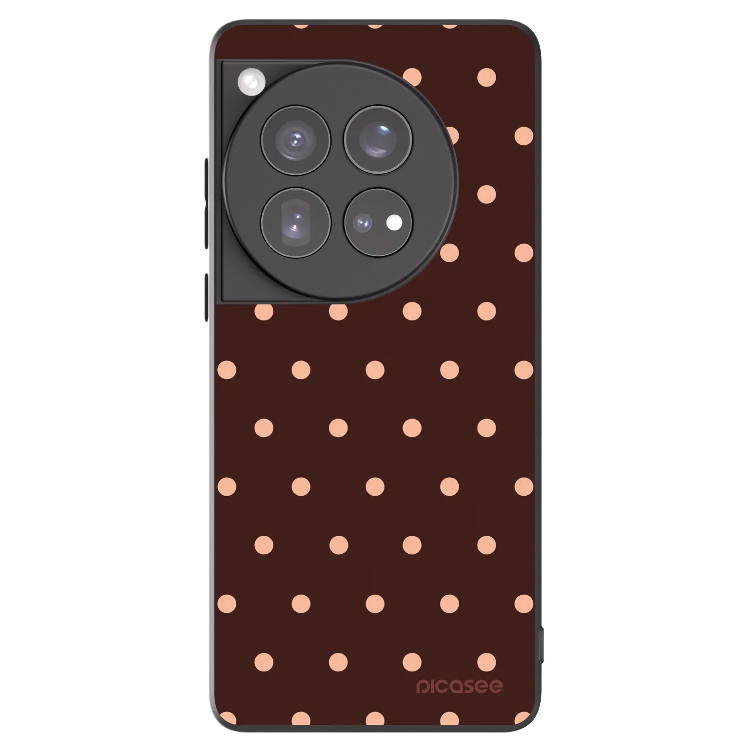 Picasee crna silikonska maskica za OnePlus 12 5G - Peach Dots & Chocolate