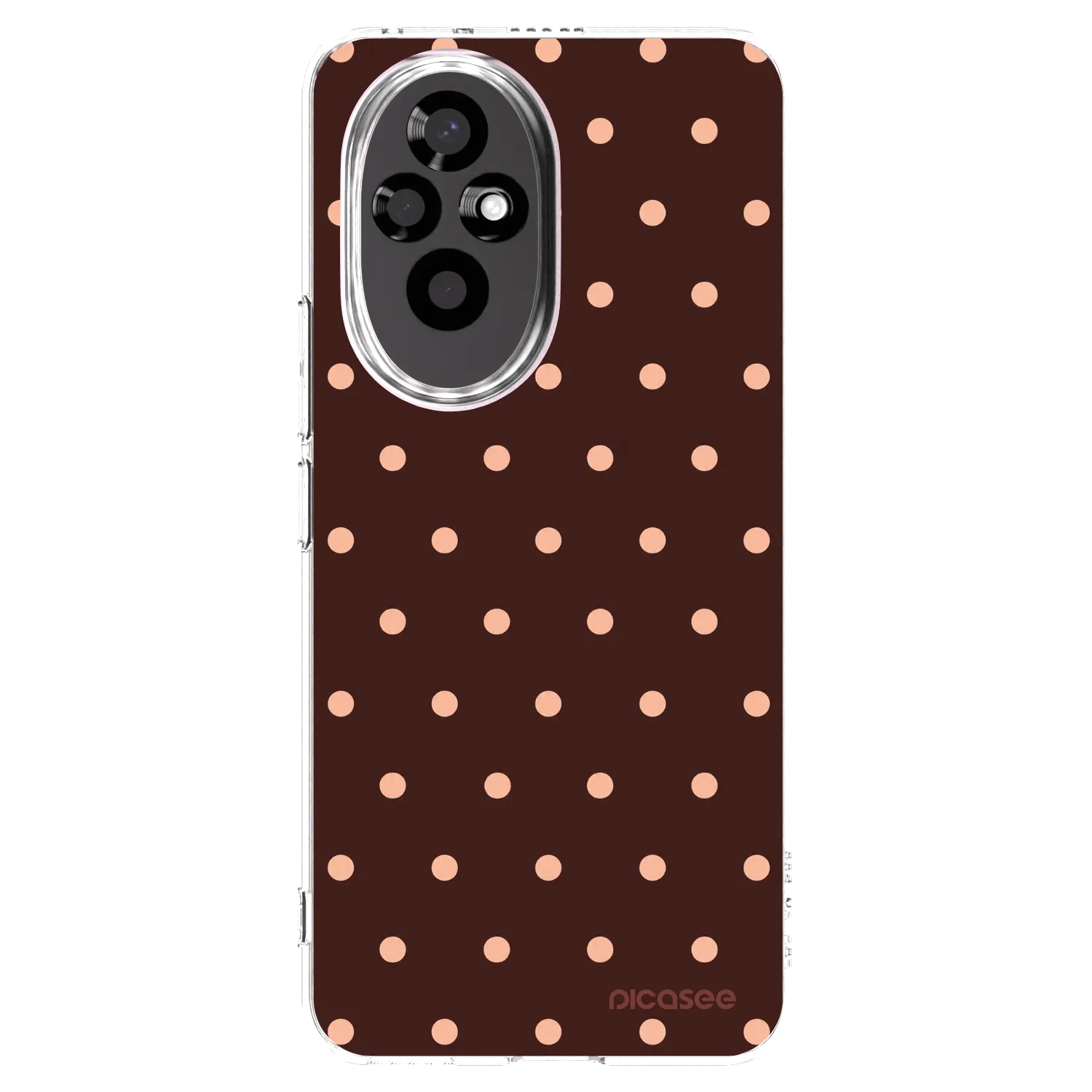 Picasee silikonska prozirna maskica za Honor 200 Pro 5G - Peach Dots & Chocolate