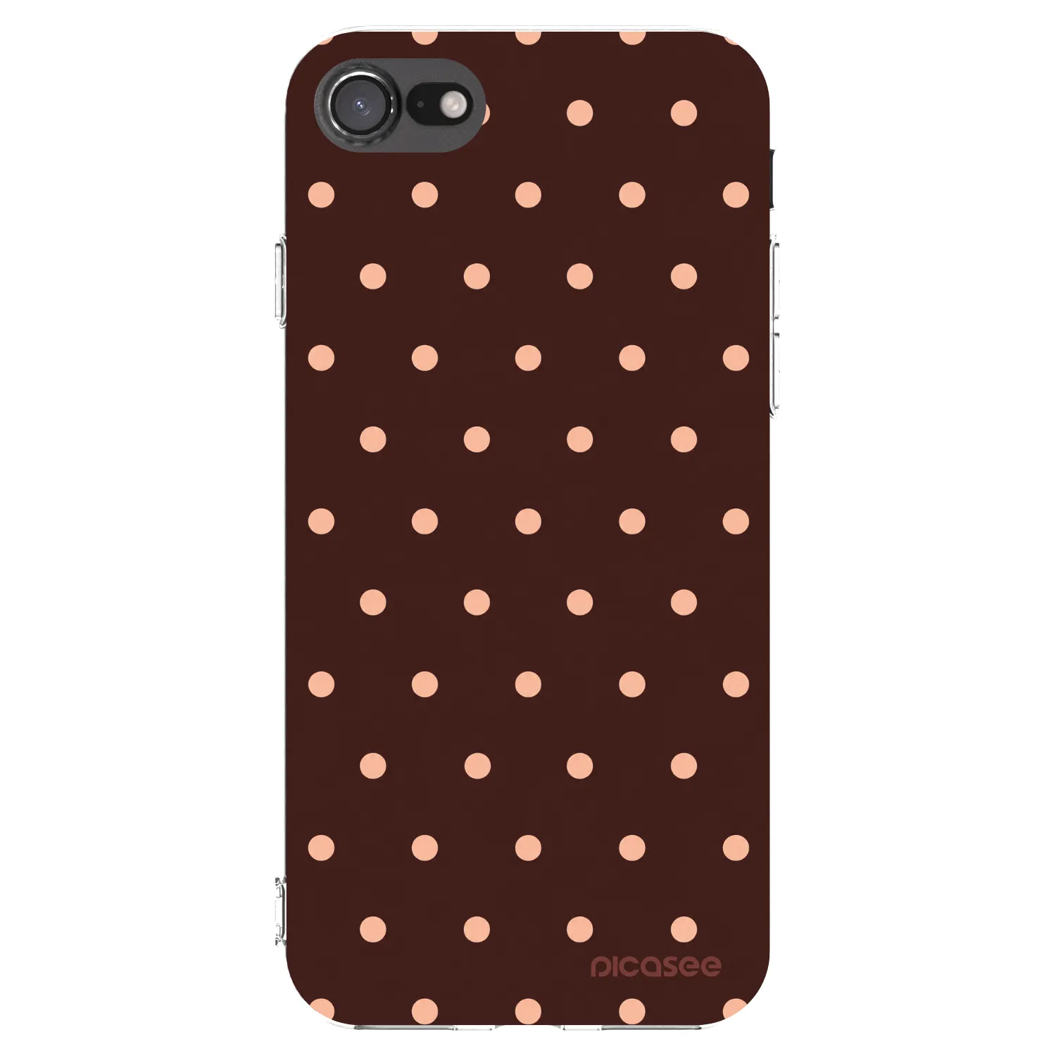 Picasee silikonska prozirna maskica za Apple iPhone 7 - Peach Dots & Chocolate