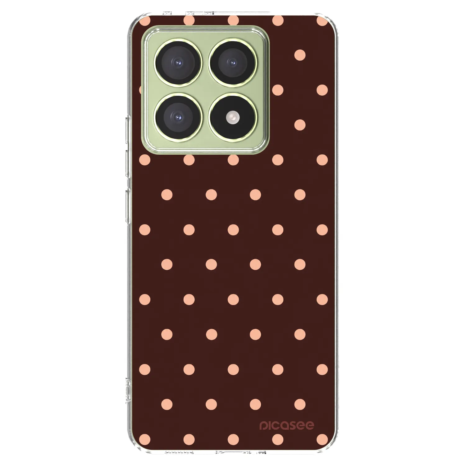 Picasee silikonska prozirna maskica za Xiaomi 14T - Peach Dots & Chocolate